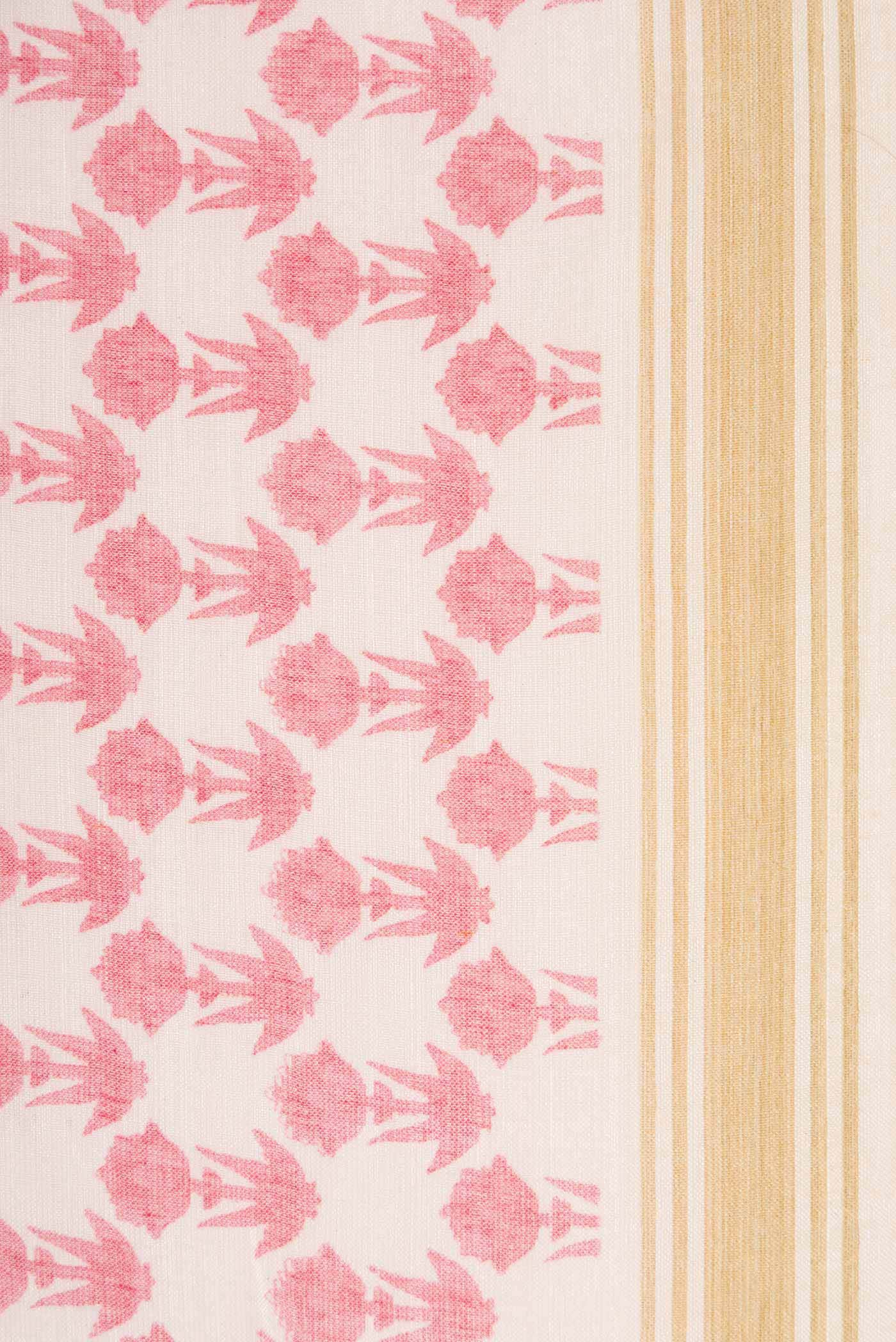 Pink Tussar Silk Saree