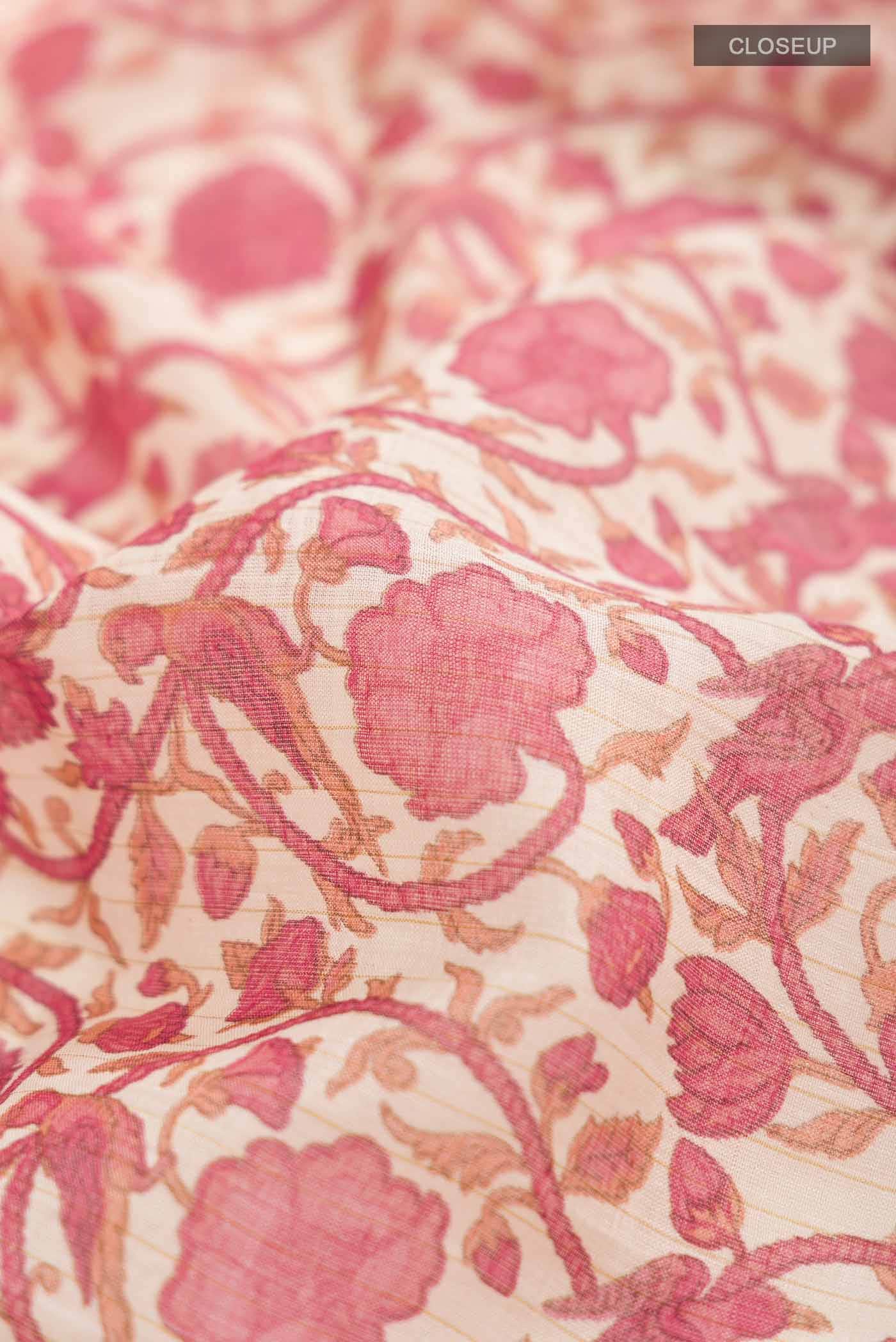 Cream Tussar Silk Saree