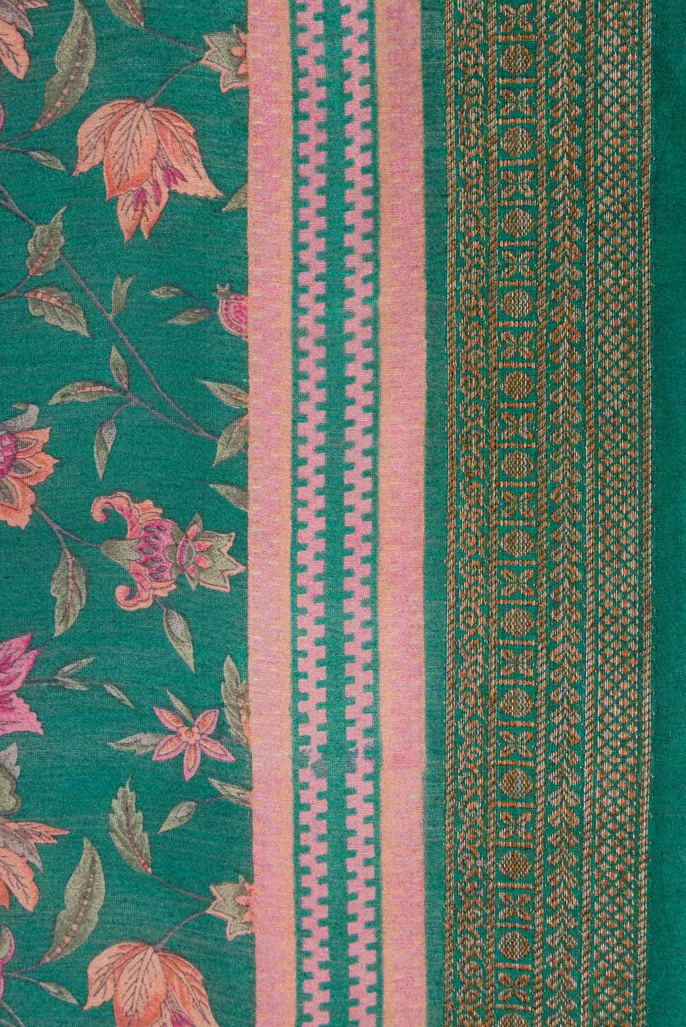 Green Dual Tone Tussar Silk Saree
