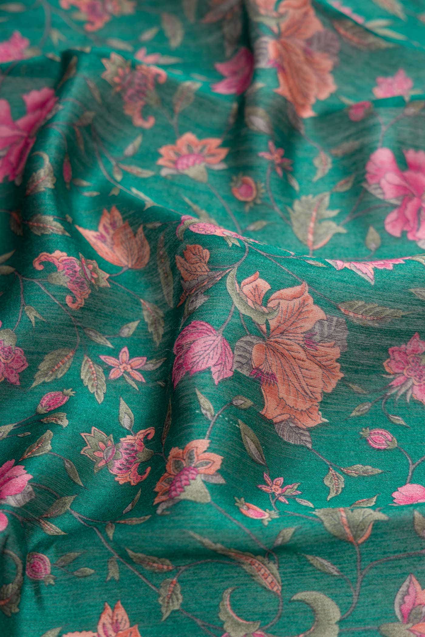 Green Dual Tone Tussar Silk Saree