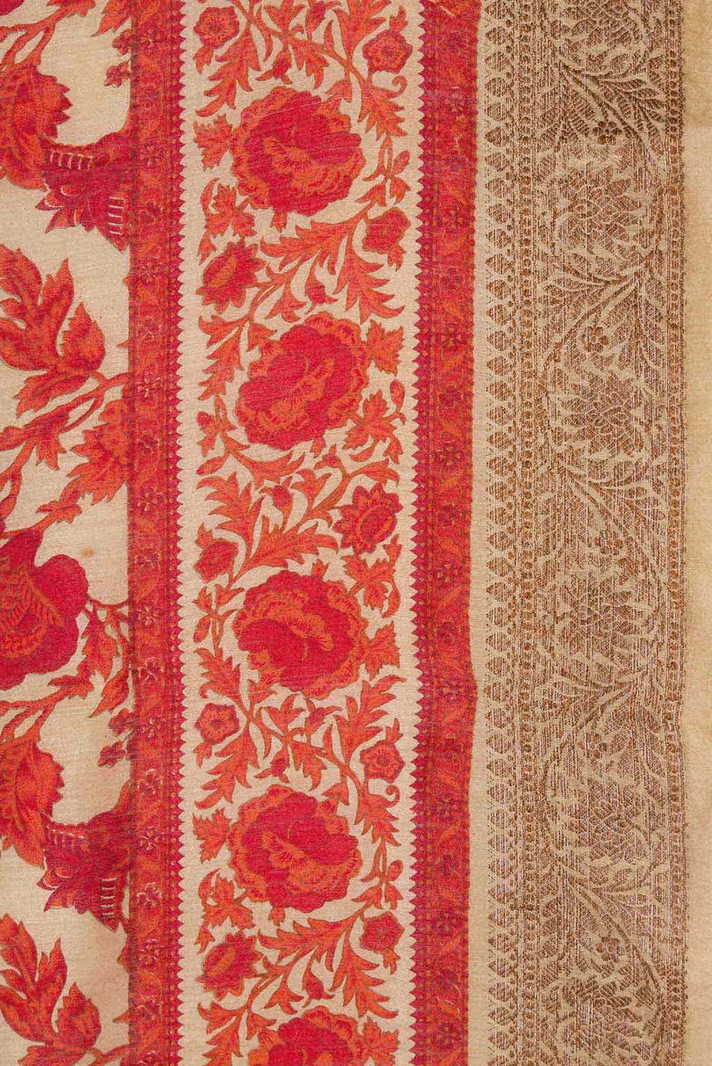Sandal Dual Tone Tussar Silk Saree