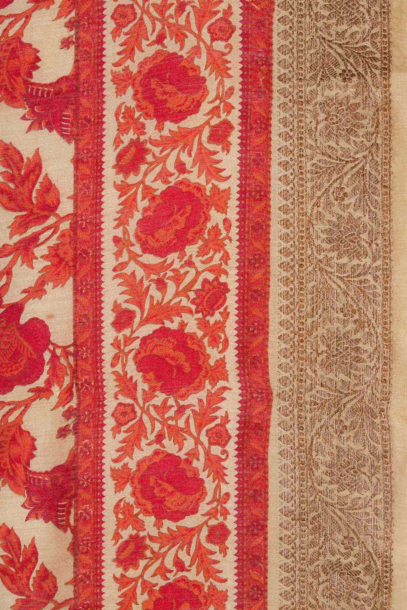 Sandal Dual Tone Tussar Silk Saree