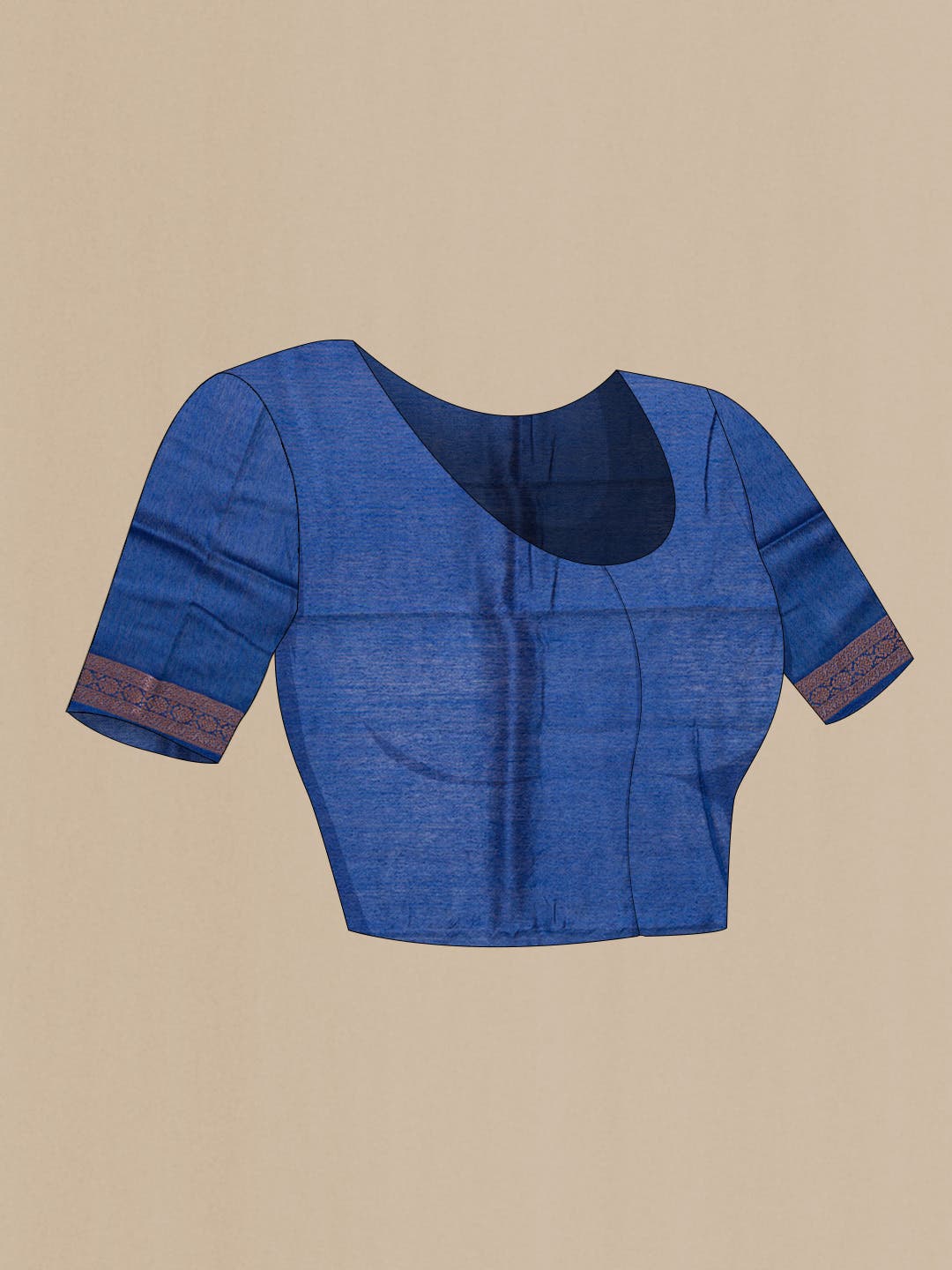 Royal Blue Tussar Silk Saree