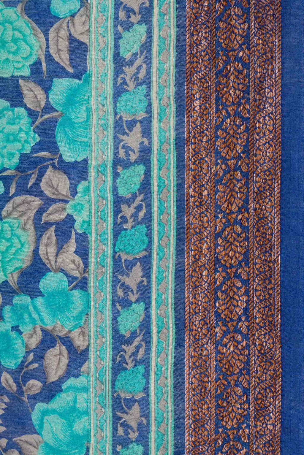Royal Blue Tussar Silk Saree