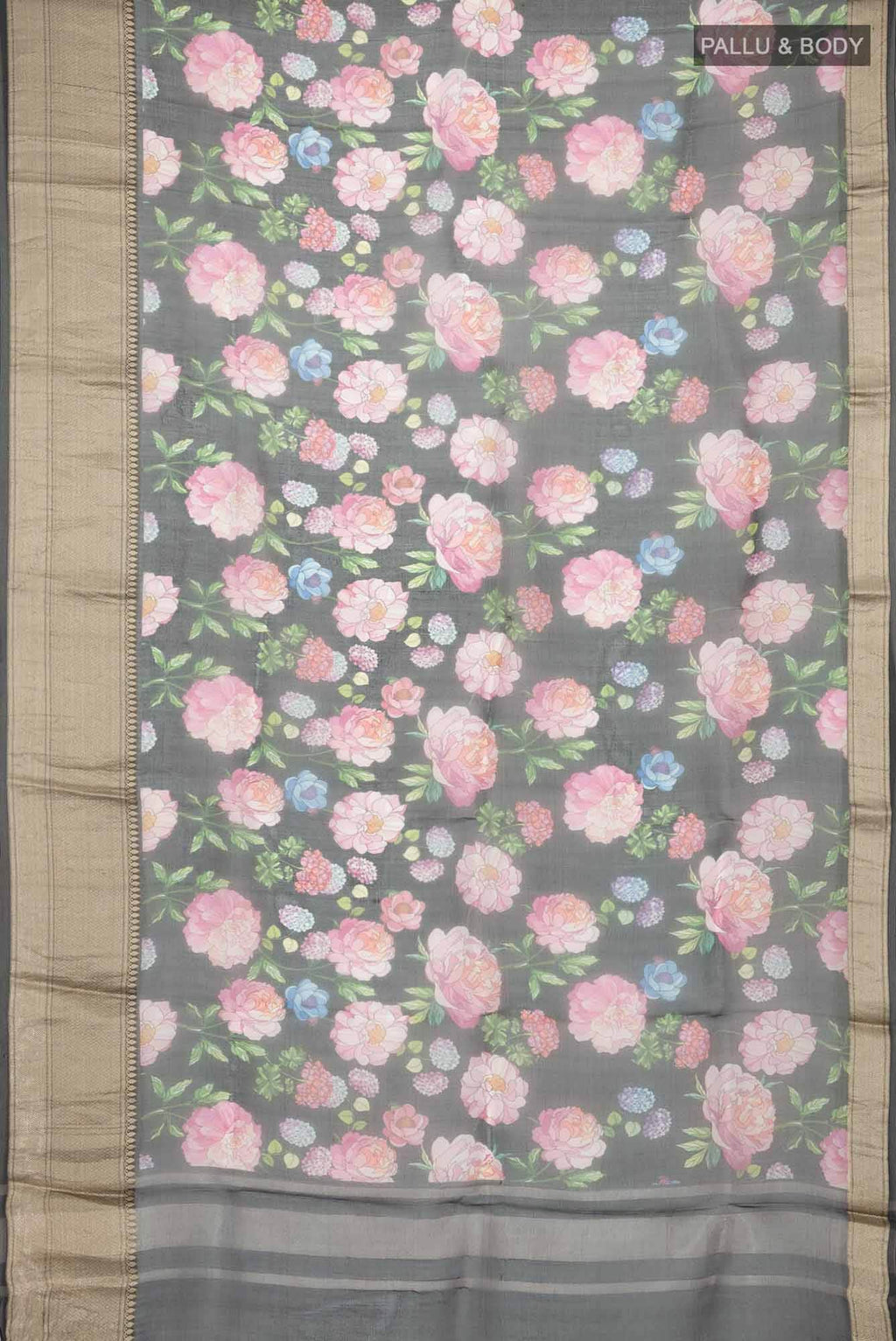 Black Organza Silk Saree