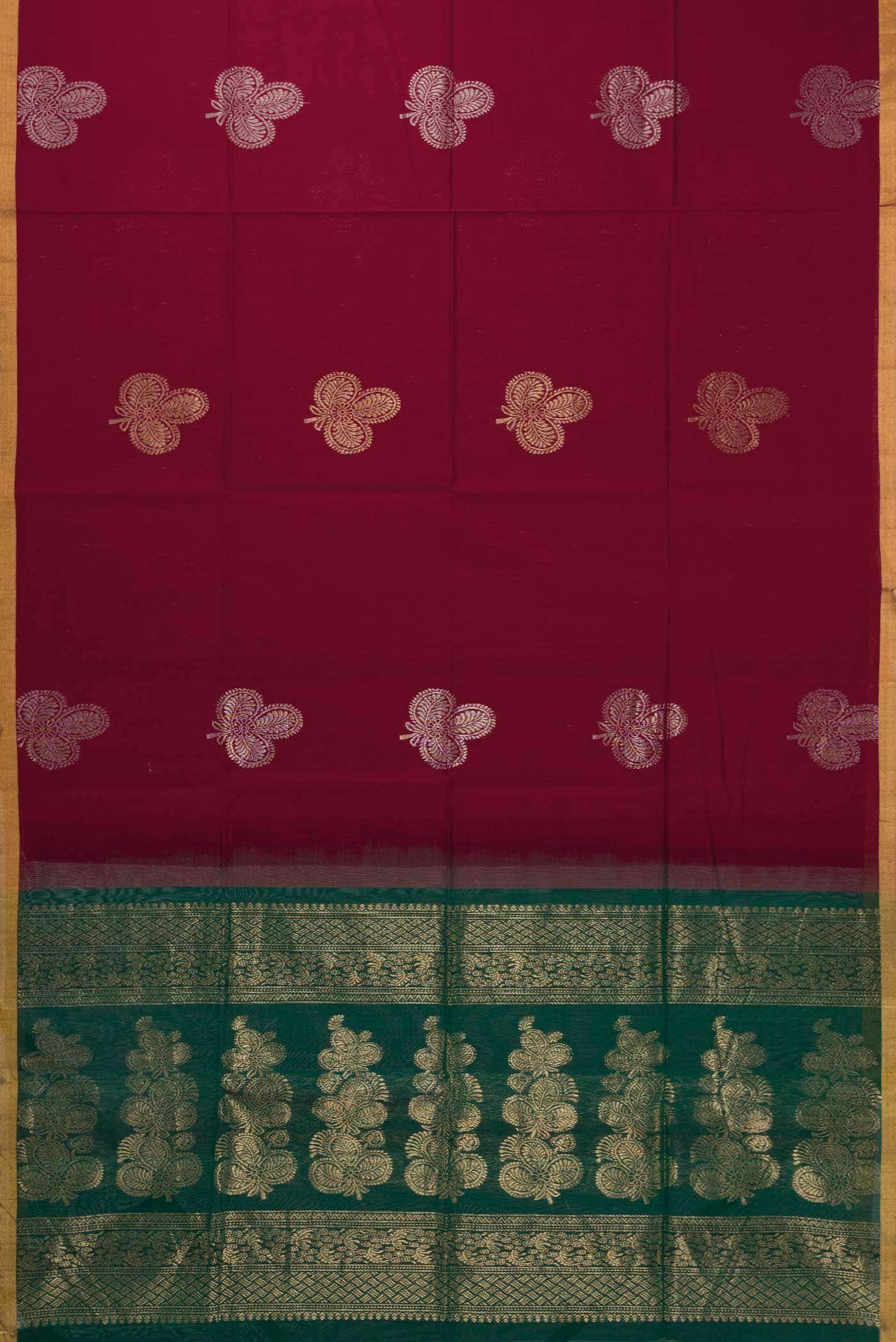 Maroon Dual Tone Silk Cotton Saree