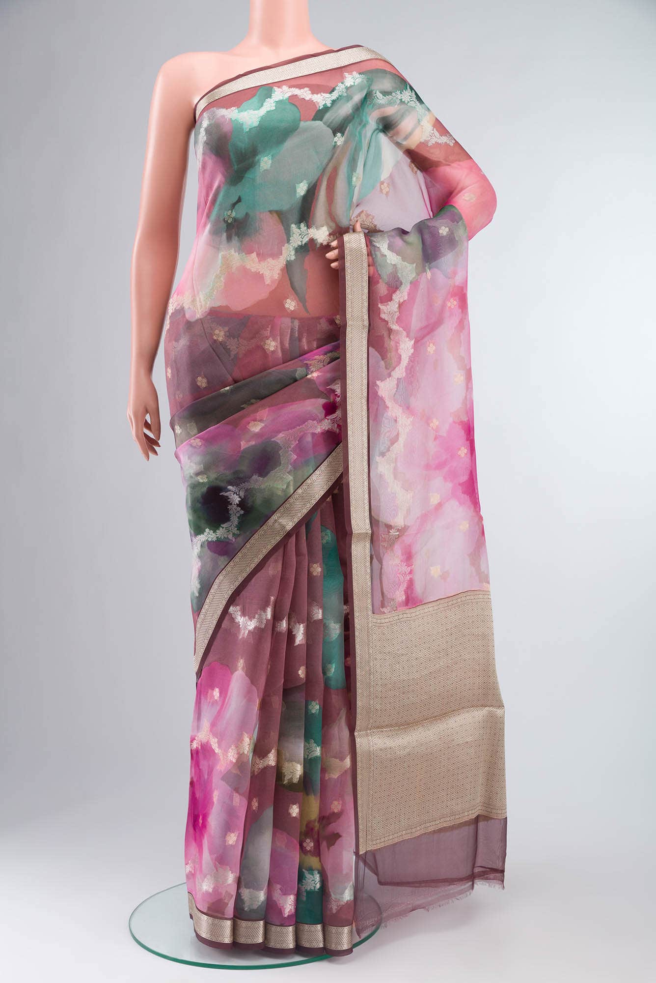 Multi Organza Silk Saree