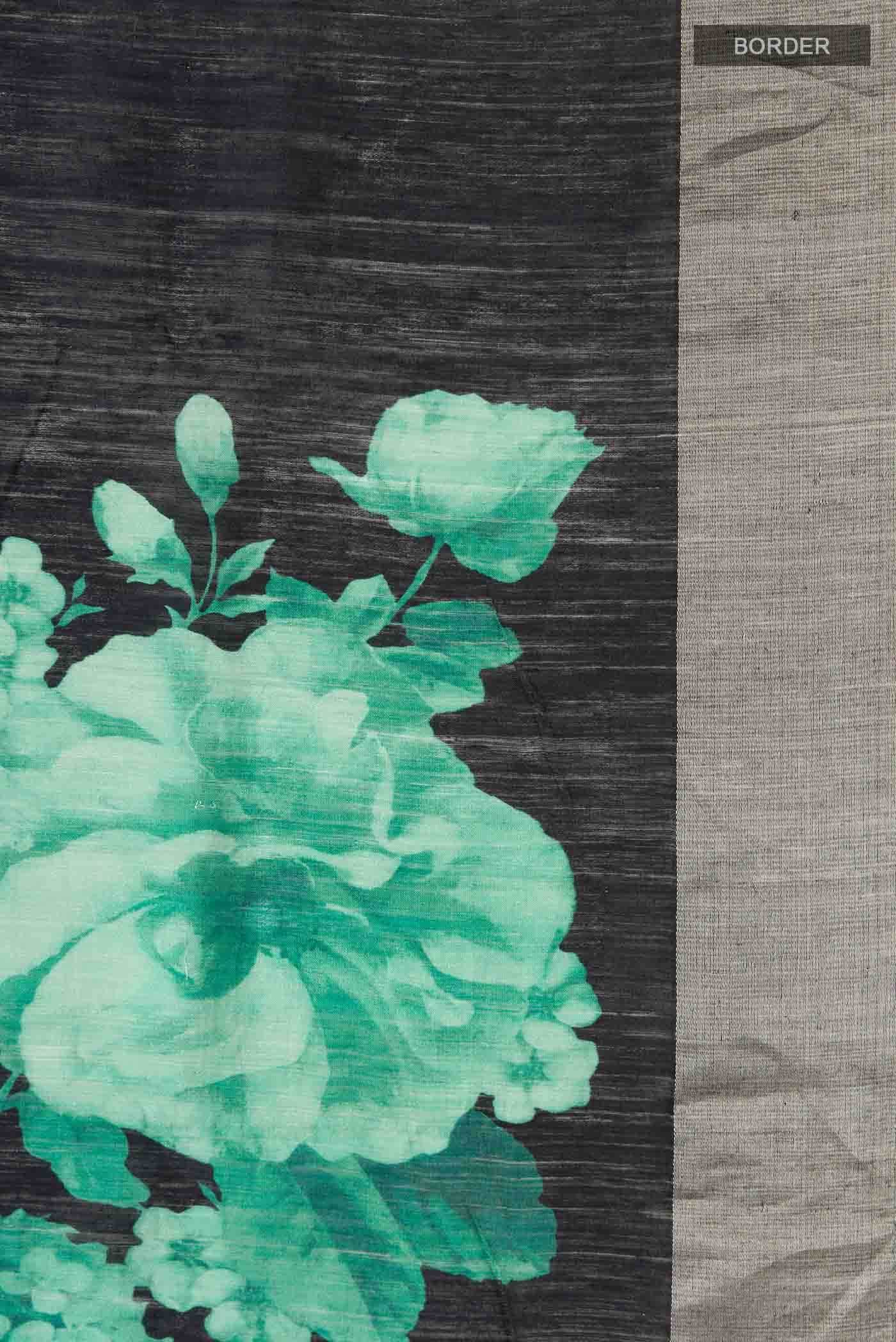 Black Tussar Silk Saree