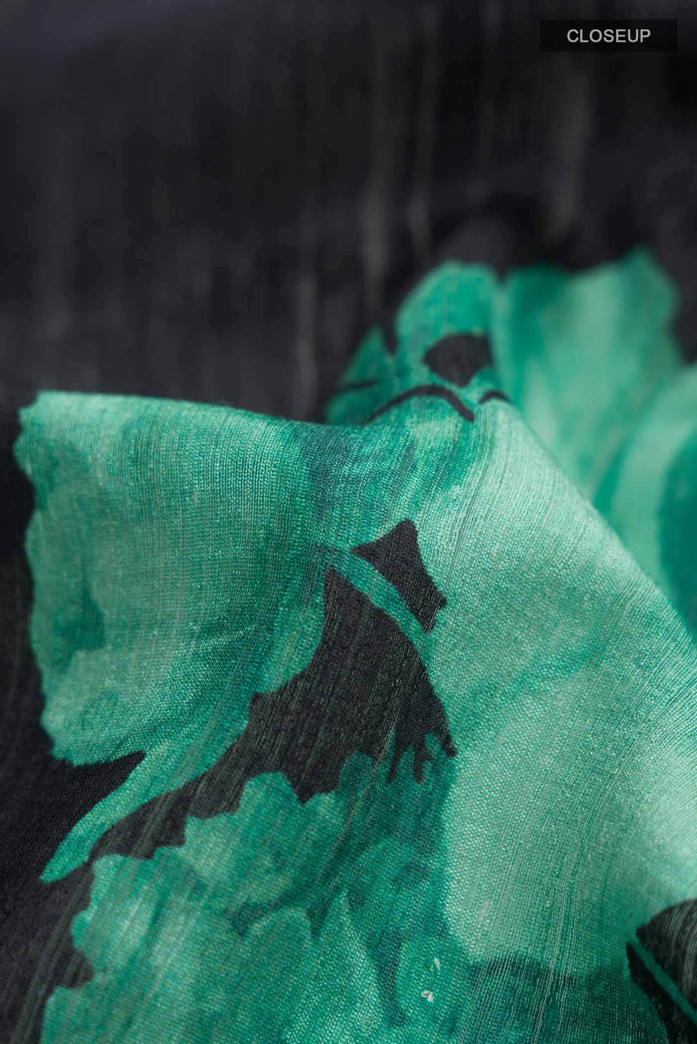 Black Tussar Silk Saree