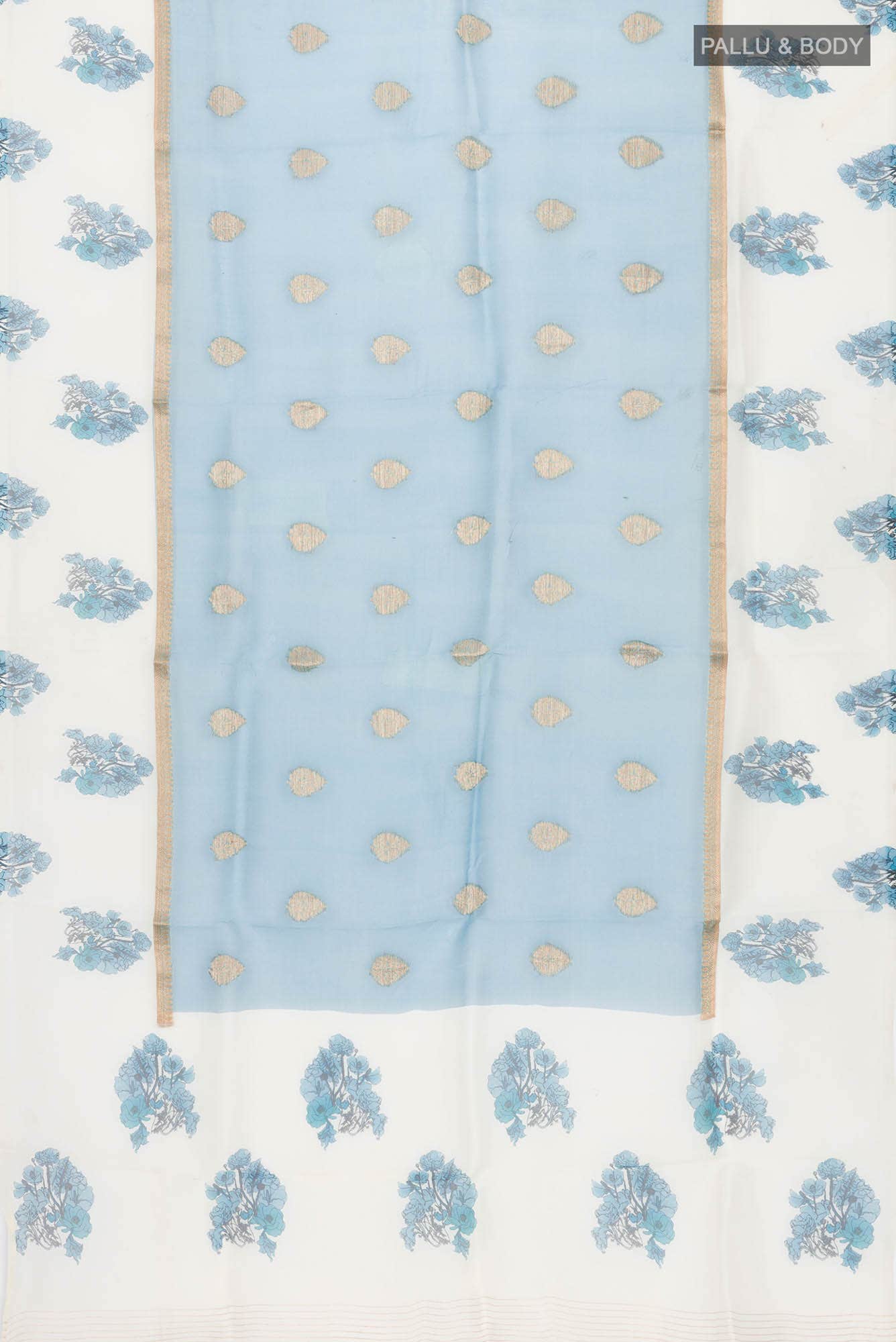 Blue Organza Silk Saree