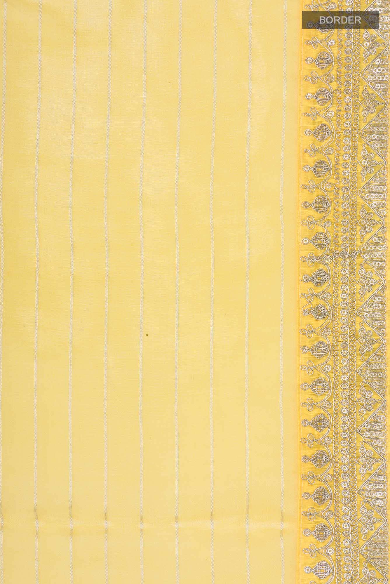Yellow Organza Silk Saree