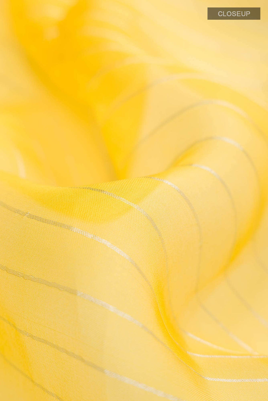 Yellow Organza Silk Saree