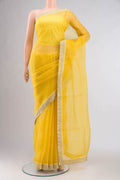 Yellow Organza Silk Saree