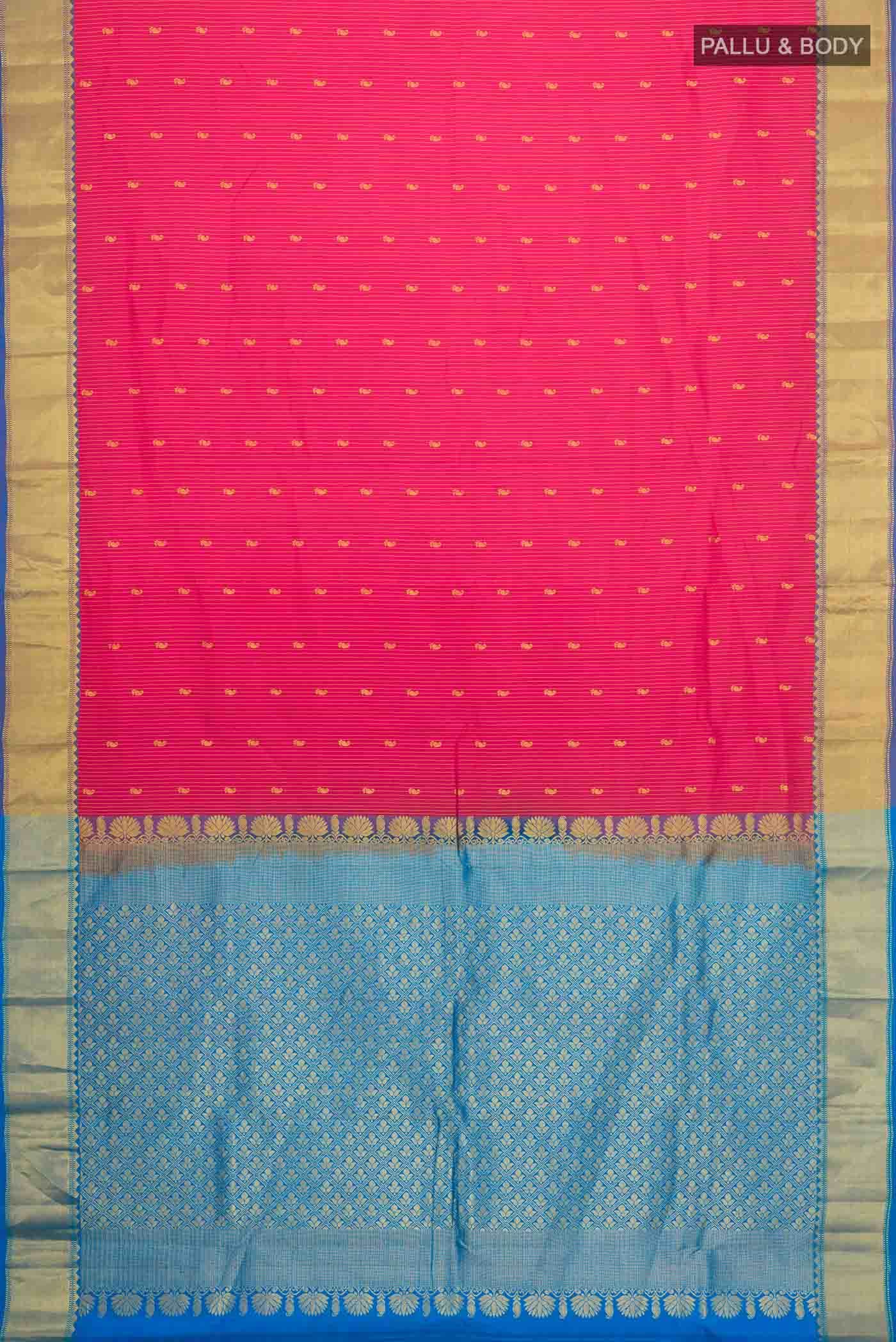 Dark Pink Kanchipuram Silk Saree