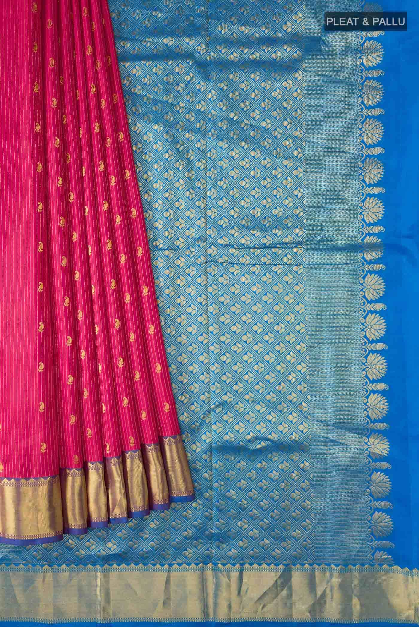 Dark Pink Kanchipuram Silk Saree