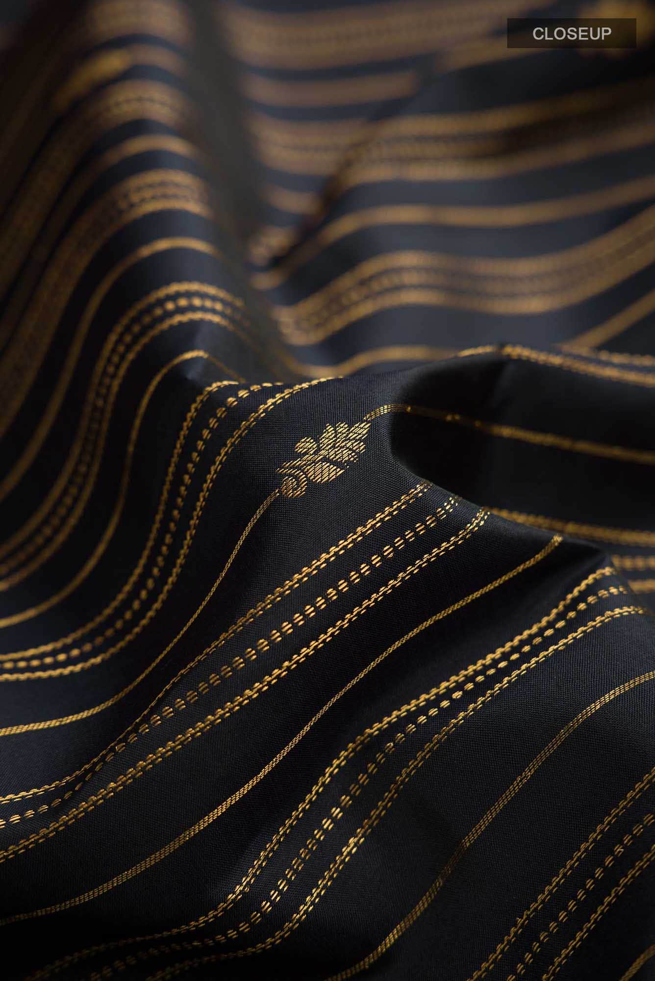 Black Kanchipuram Silk Saree