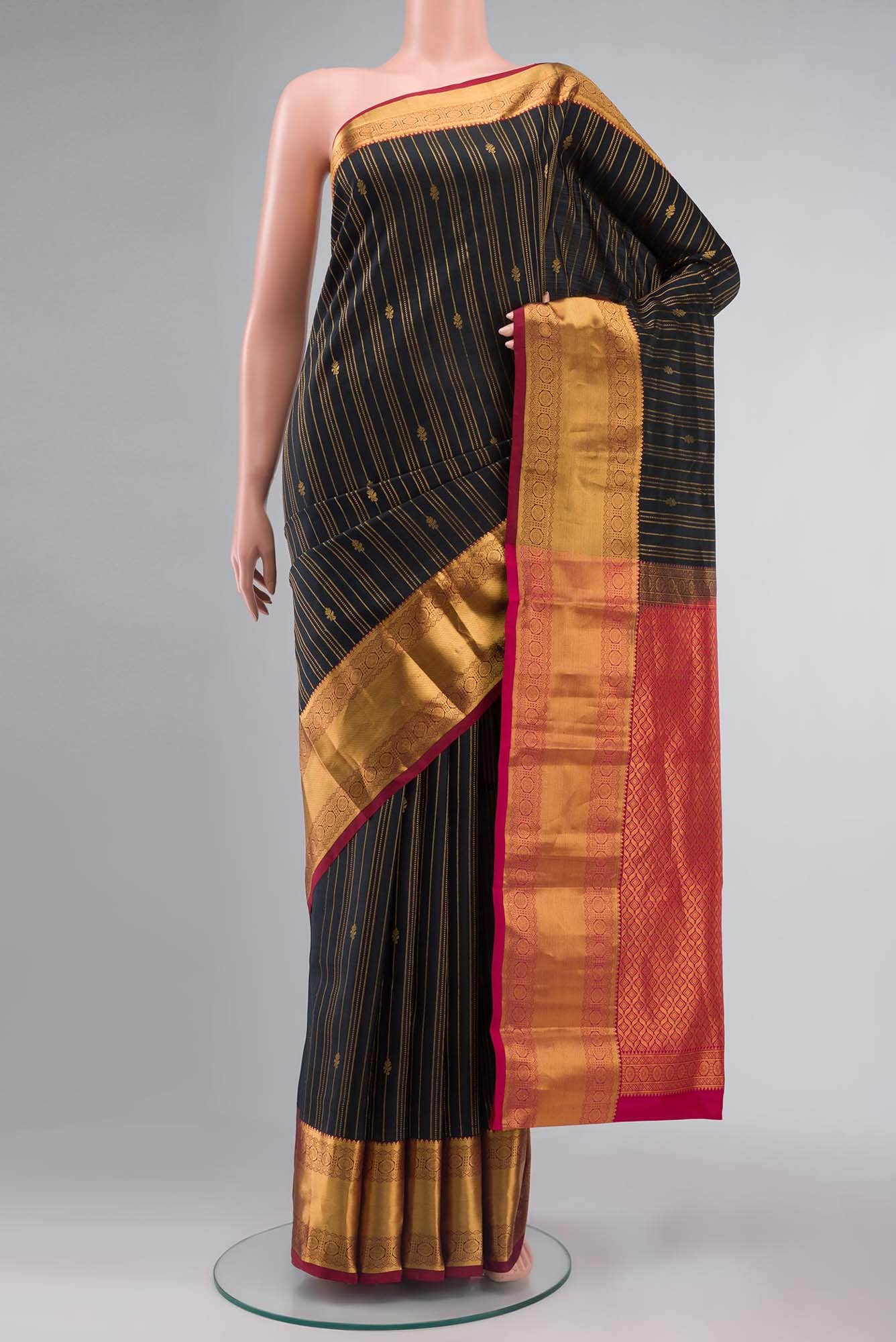 Black Kanchipuram Silk Saree