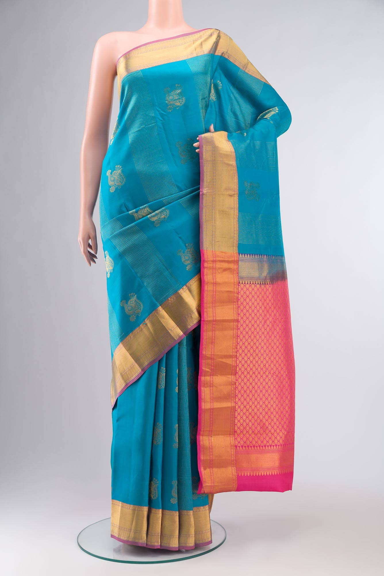 Blue Kanchipuram Silk Saree