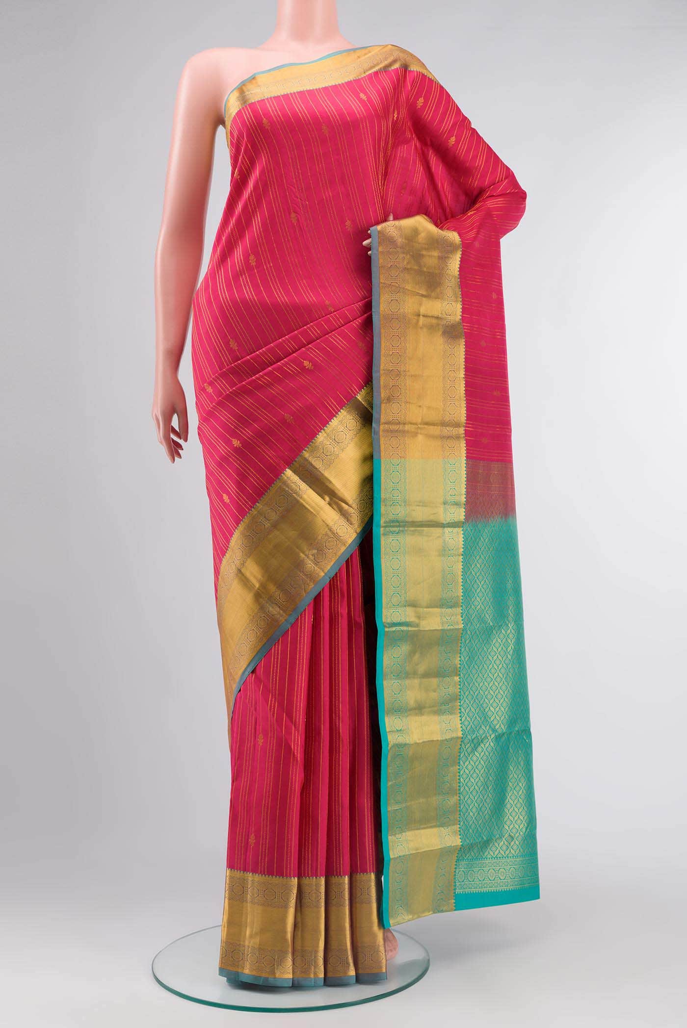 Pink Kanchipuram Silk Saree