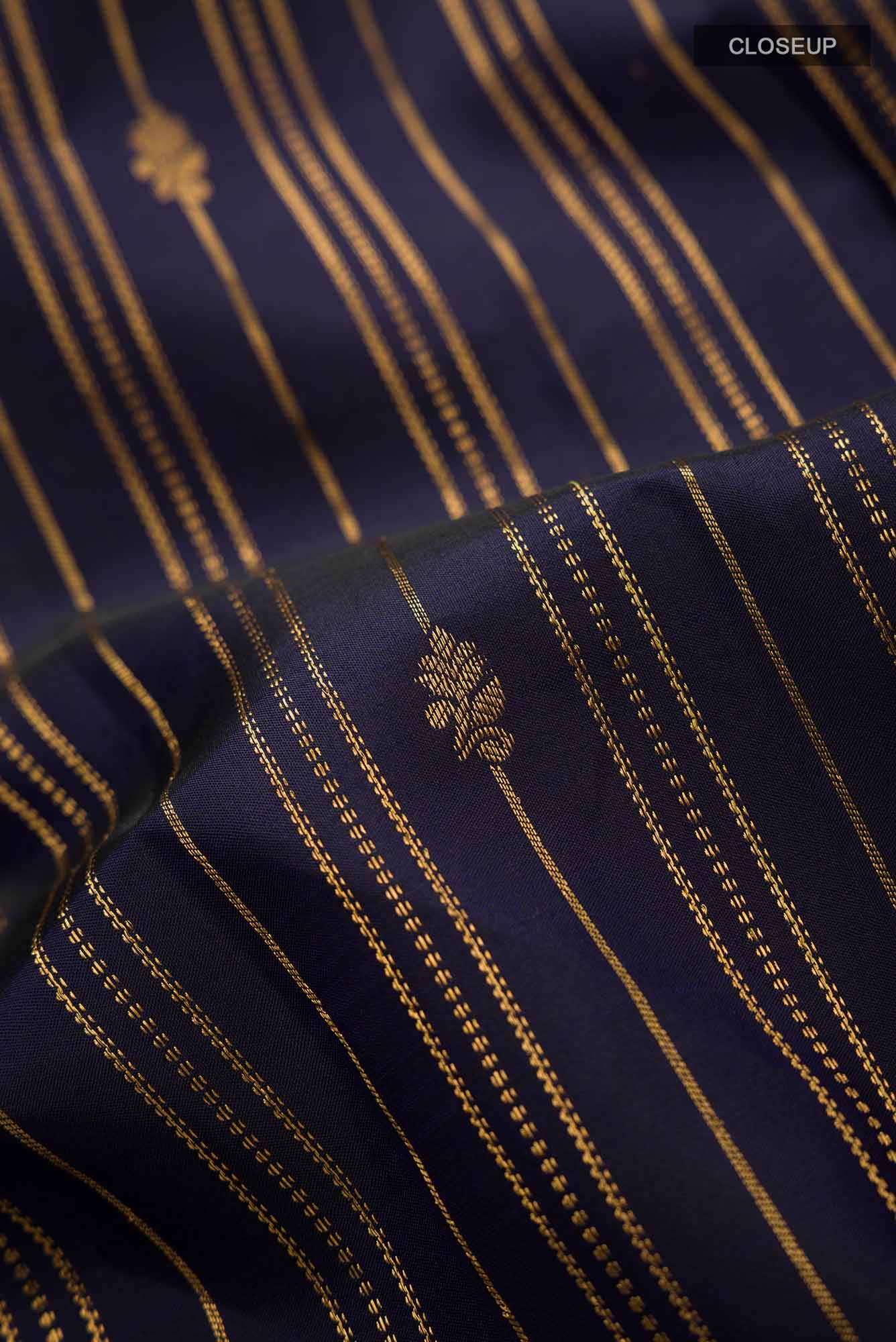 Navy Blue Kanchipuram Silk Saree