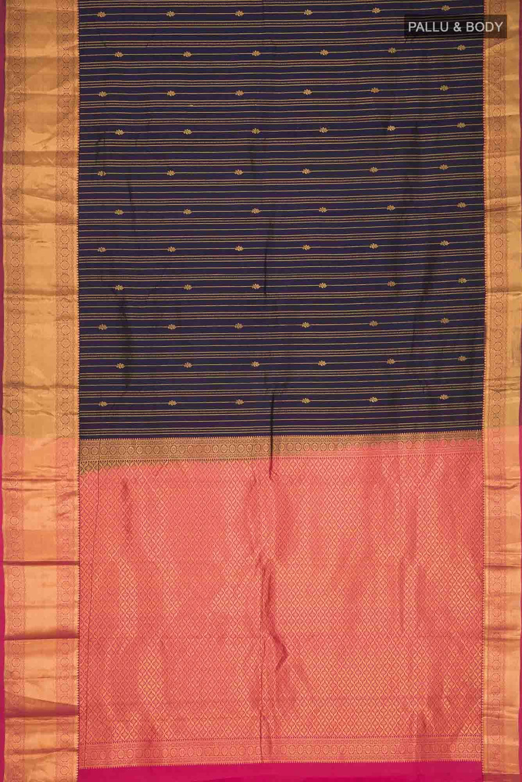 Navy Blue Kanchipuram Silk Saree