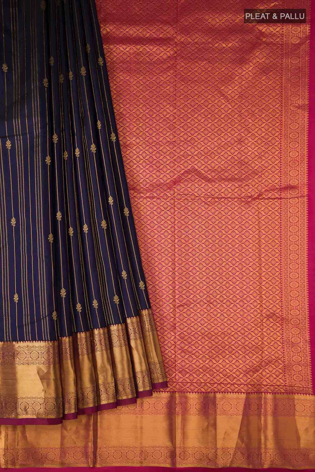 Navy Blue Kanchipuram Silk Saree