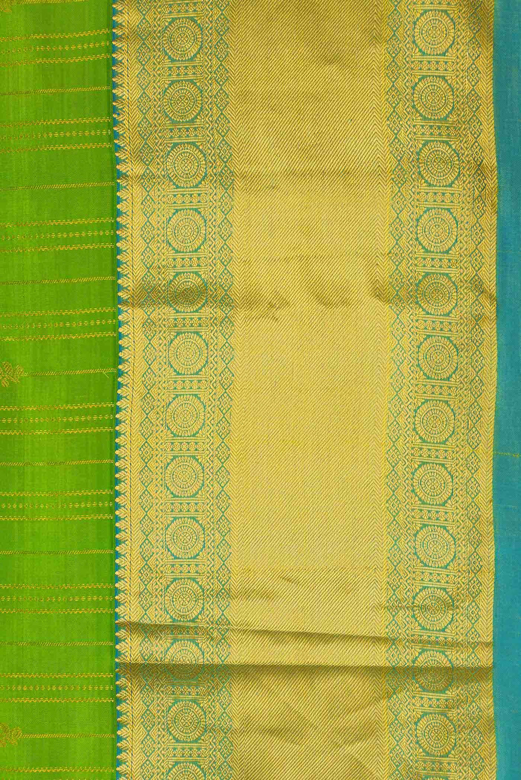 Parrot Green Dual Tone Kanchipuram Silk Saree