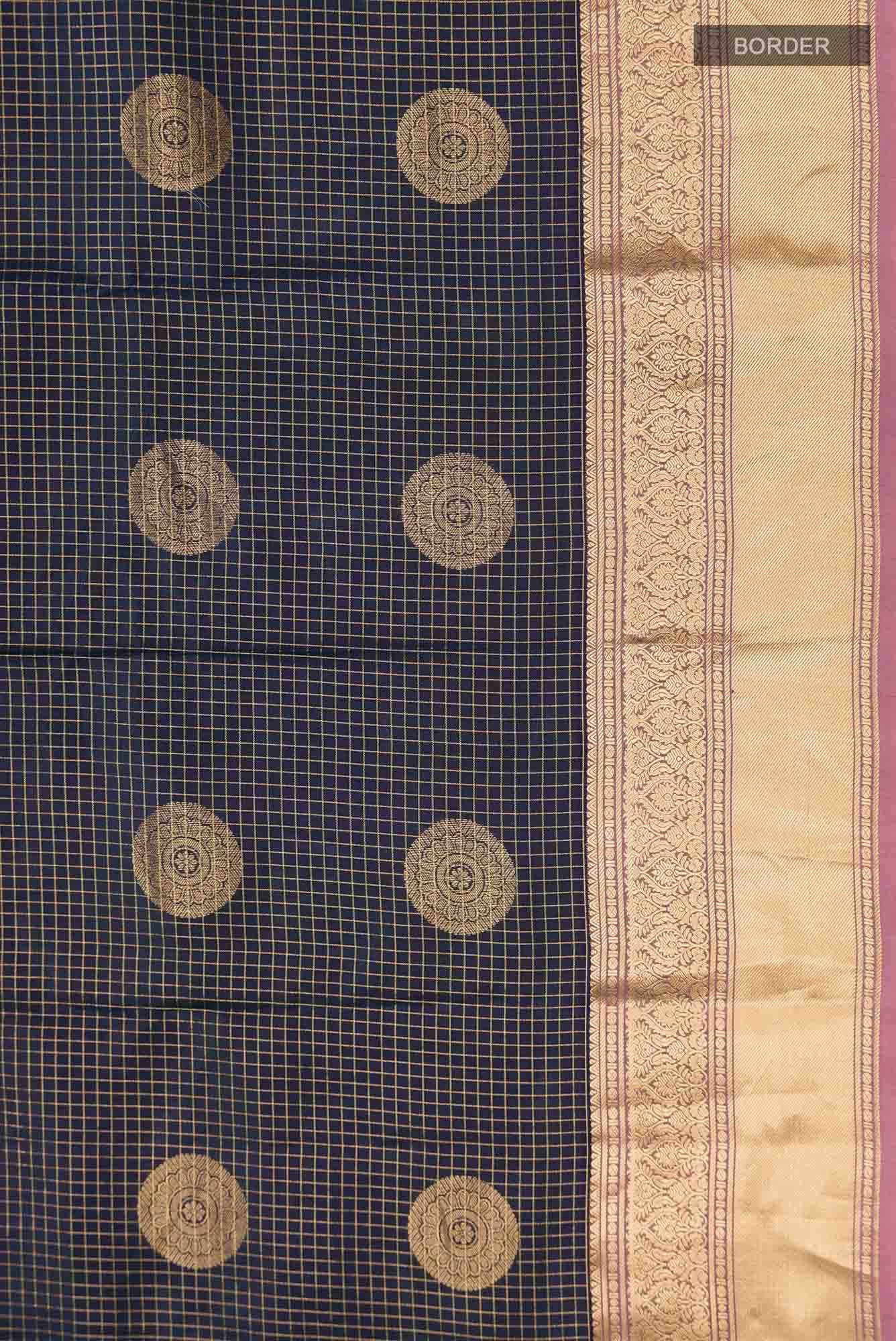 Navy Blue Kanchipuram Silk Saree