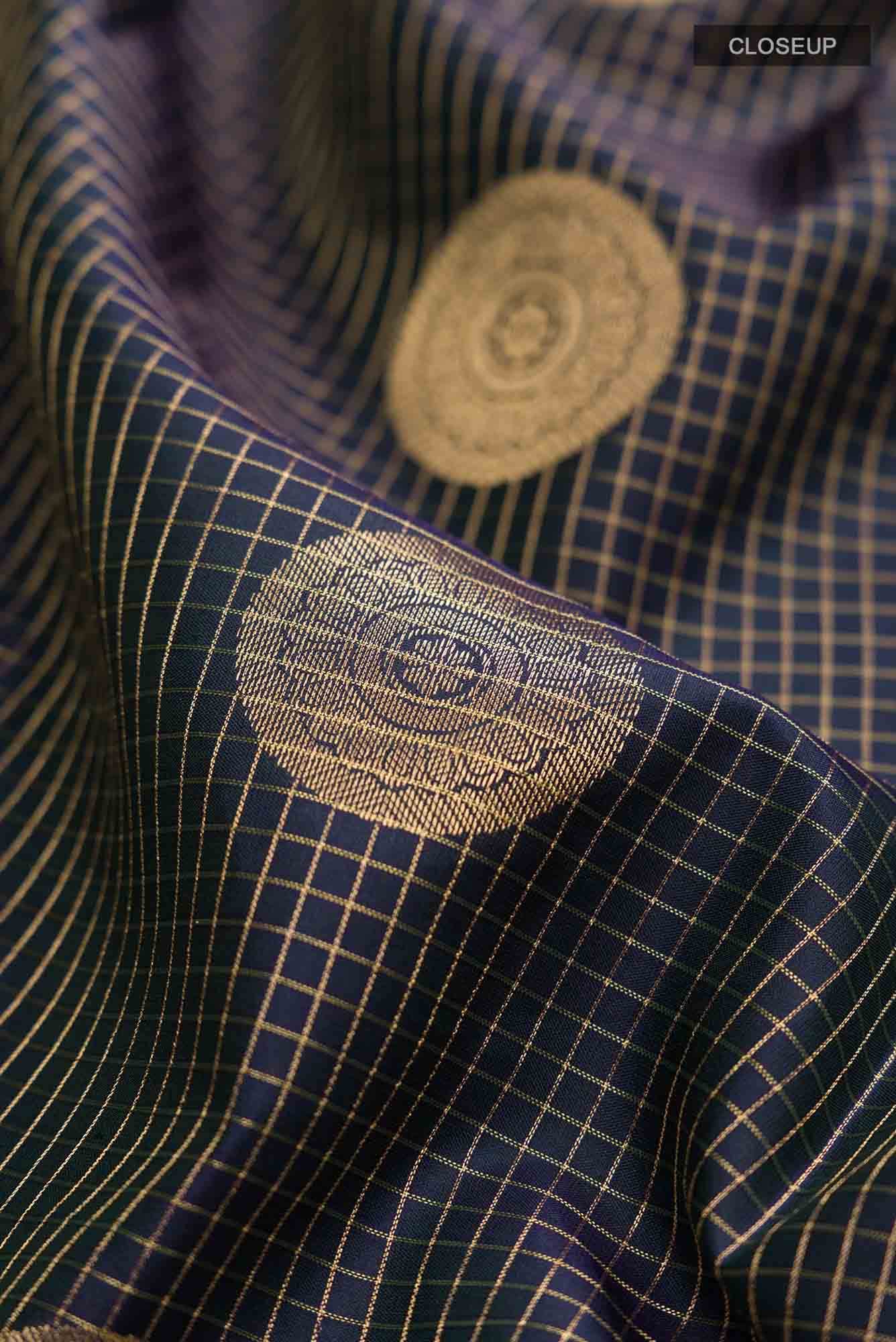 Navy Blue Kanchipuram Silk Saree