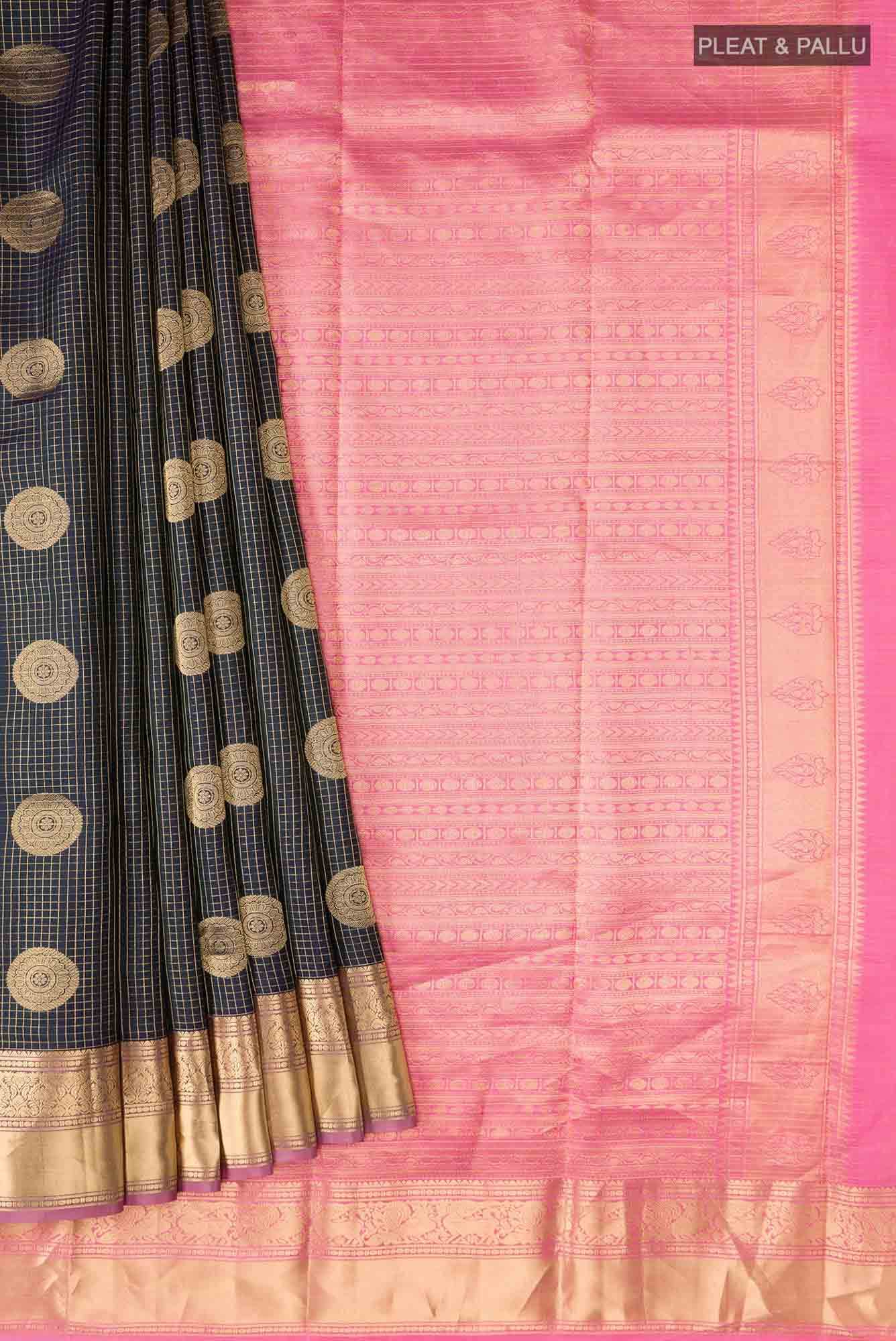 Navy Blue Kanchipuram Silk Saree