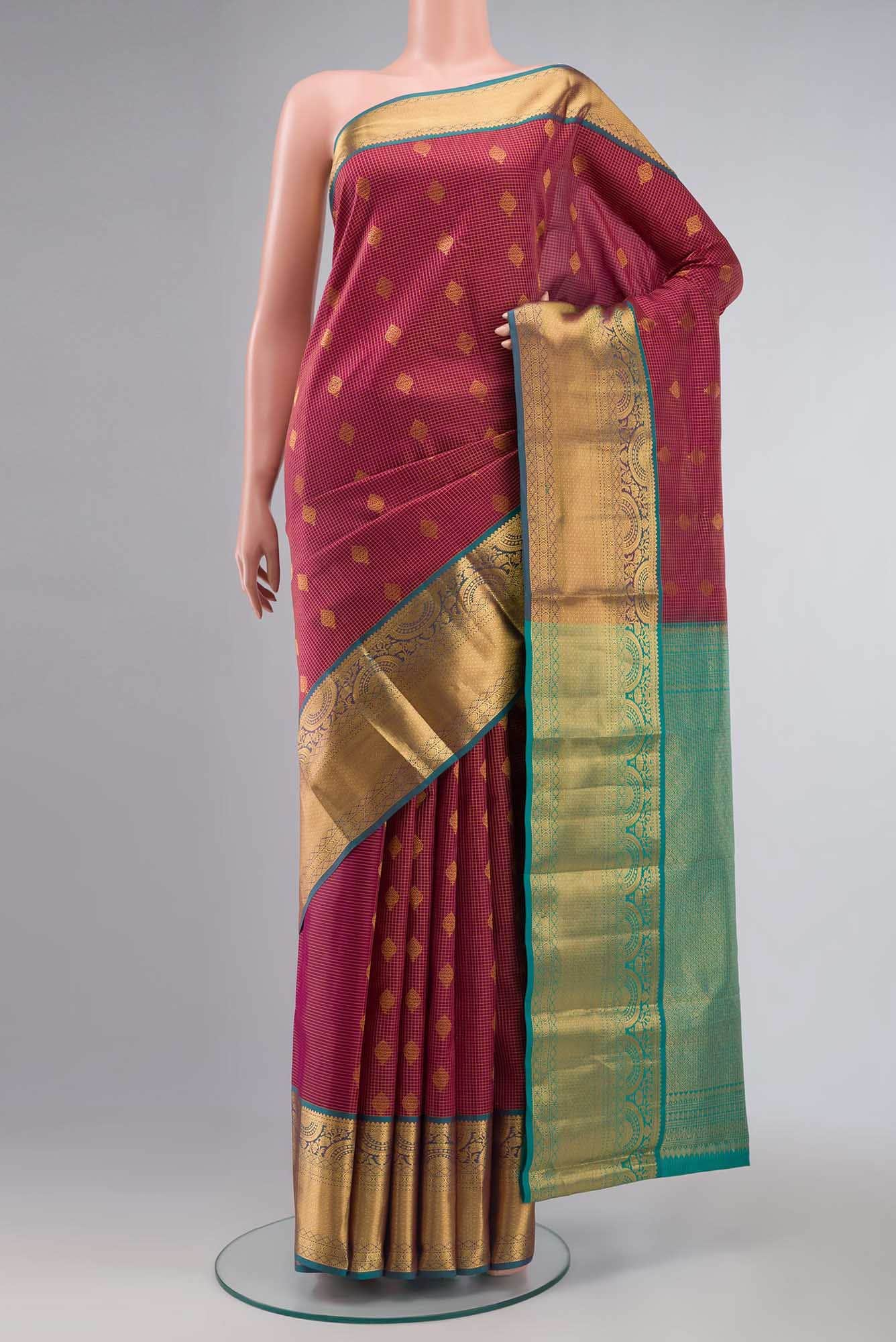 Magenta Kanchipuram Silk Saree