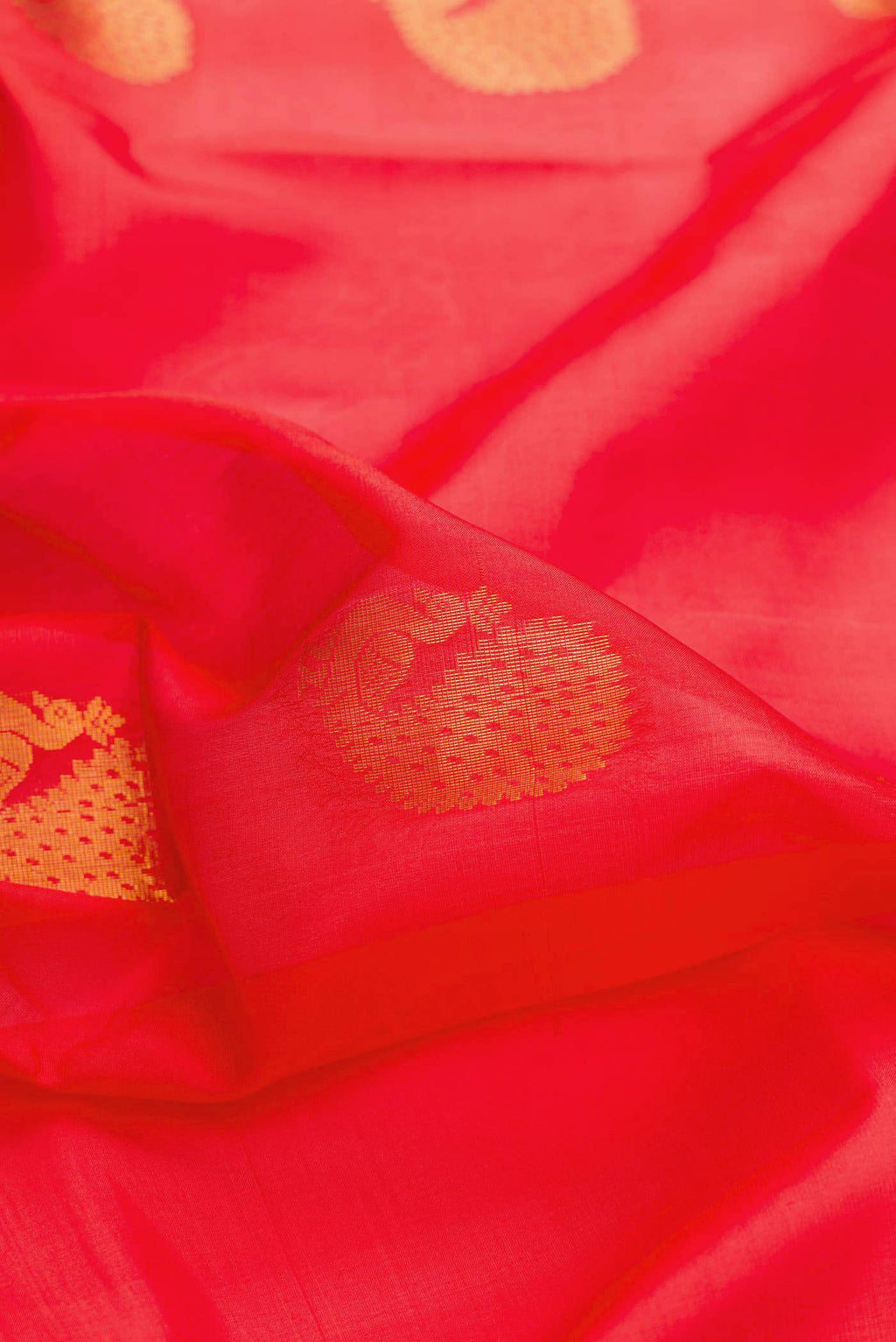 Orange Dual Tone Soft Silk Saree