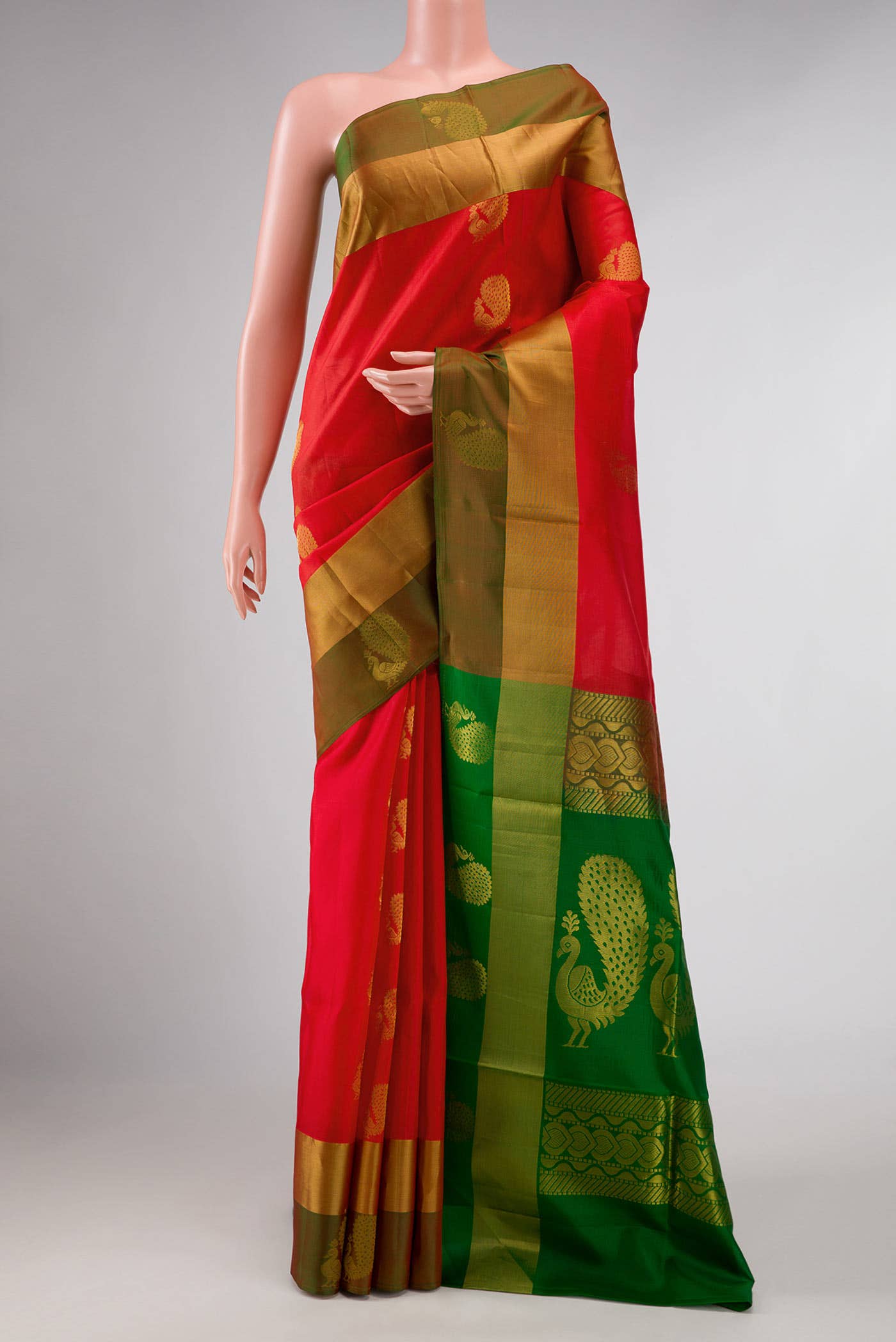Orange Dual Tone Soft Silk Saree