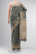 Grey Tussar Silk Saree