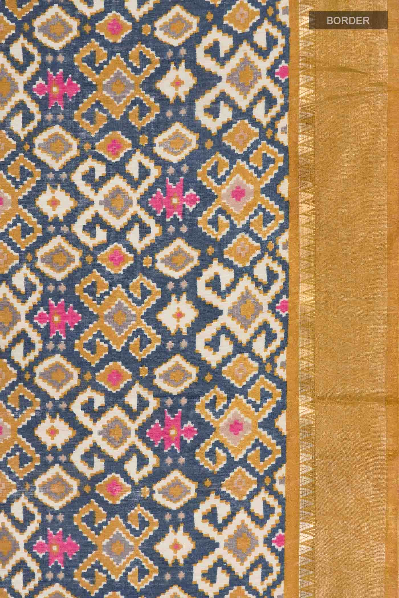 Blue Tussar Silk Saree