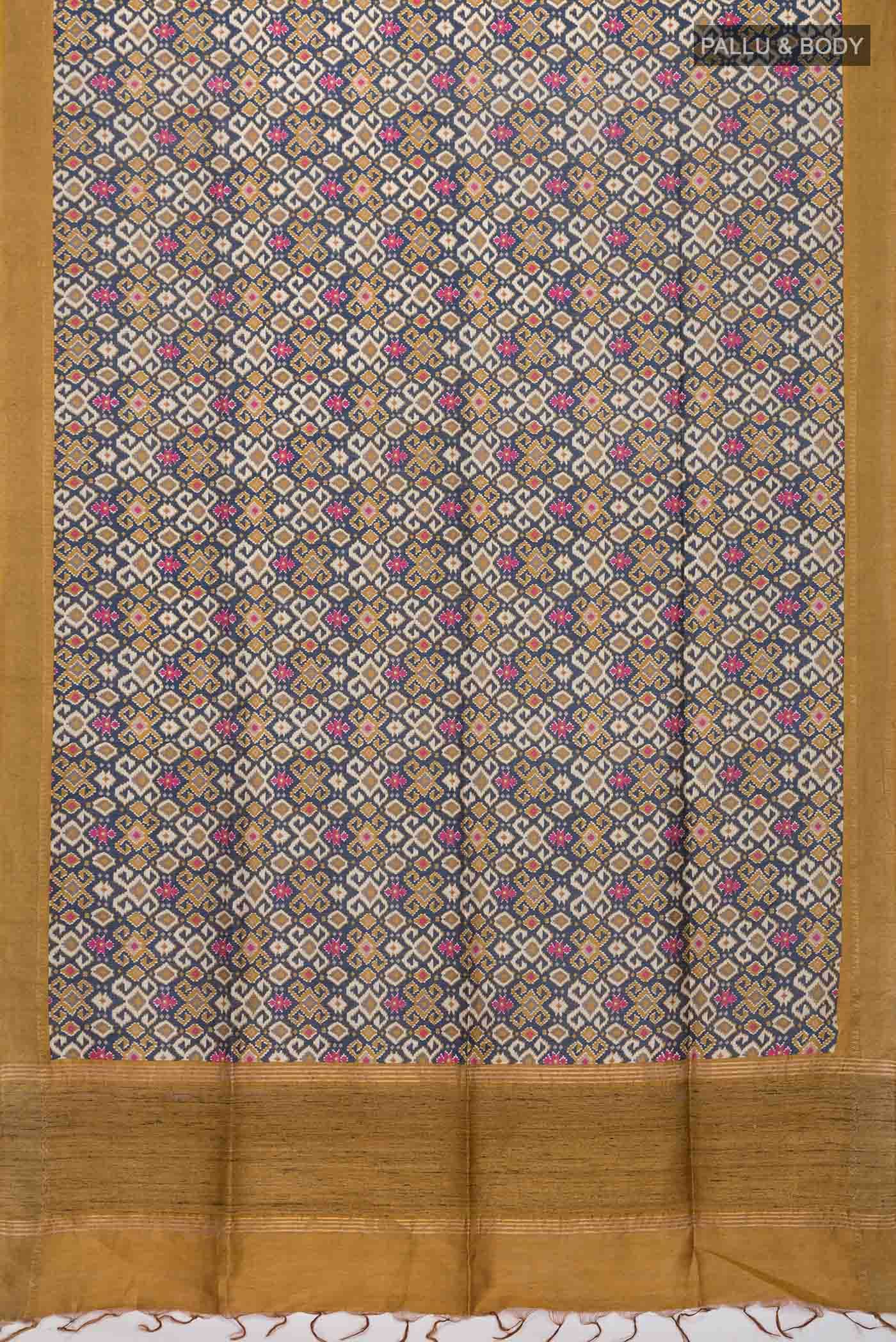 Blue Tussar Silk Saree