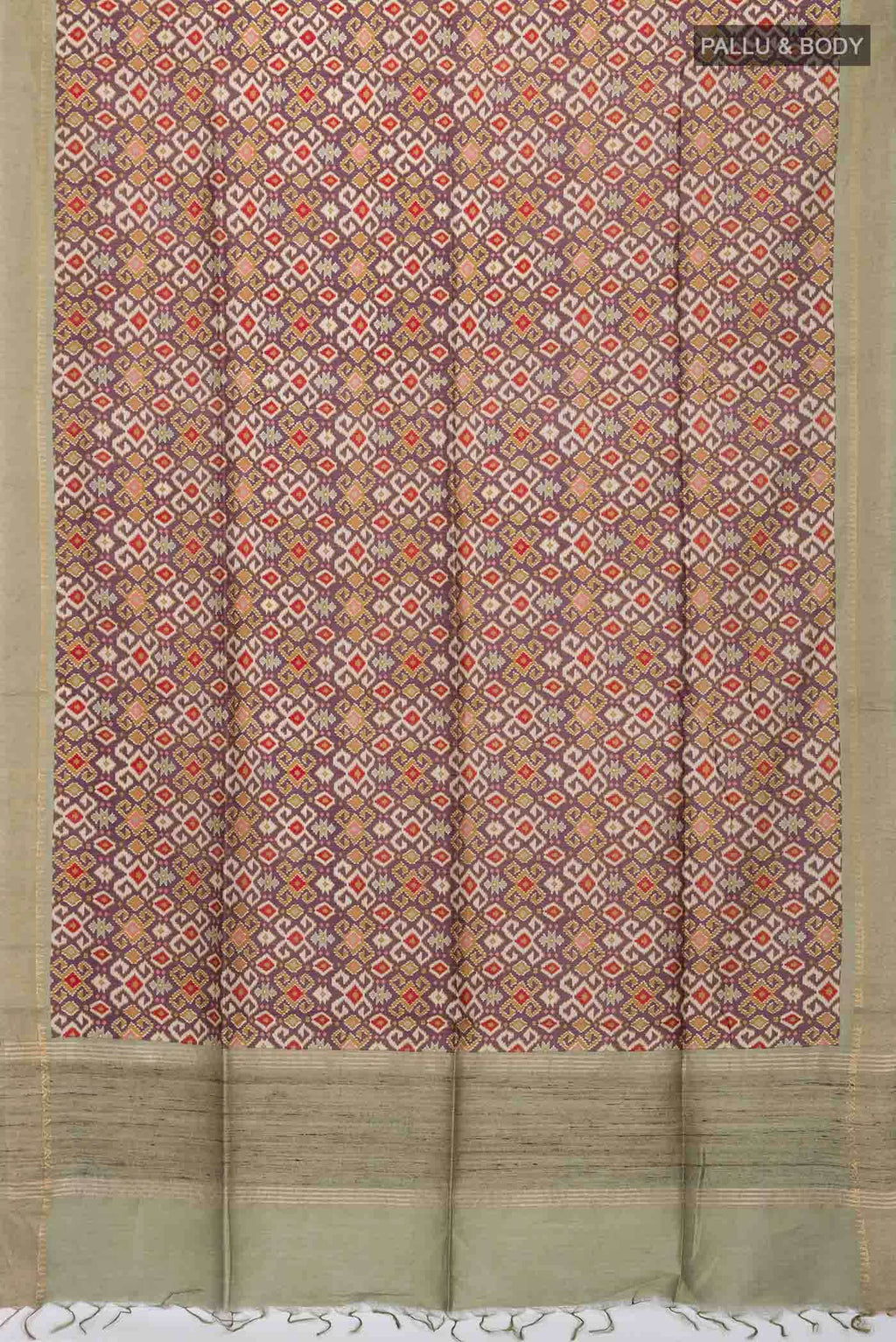 Brown Tussar Silk Saree