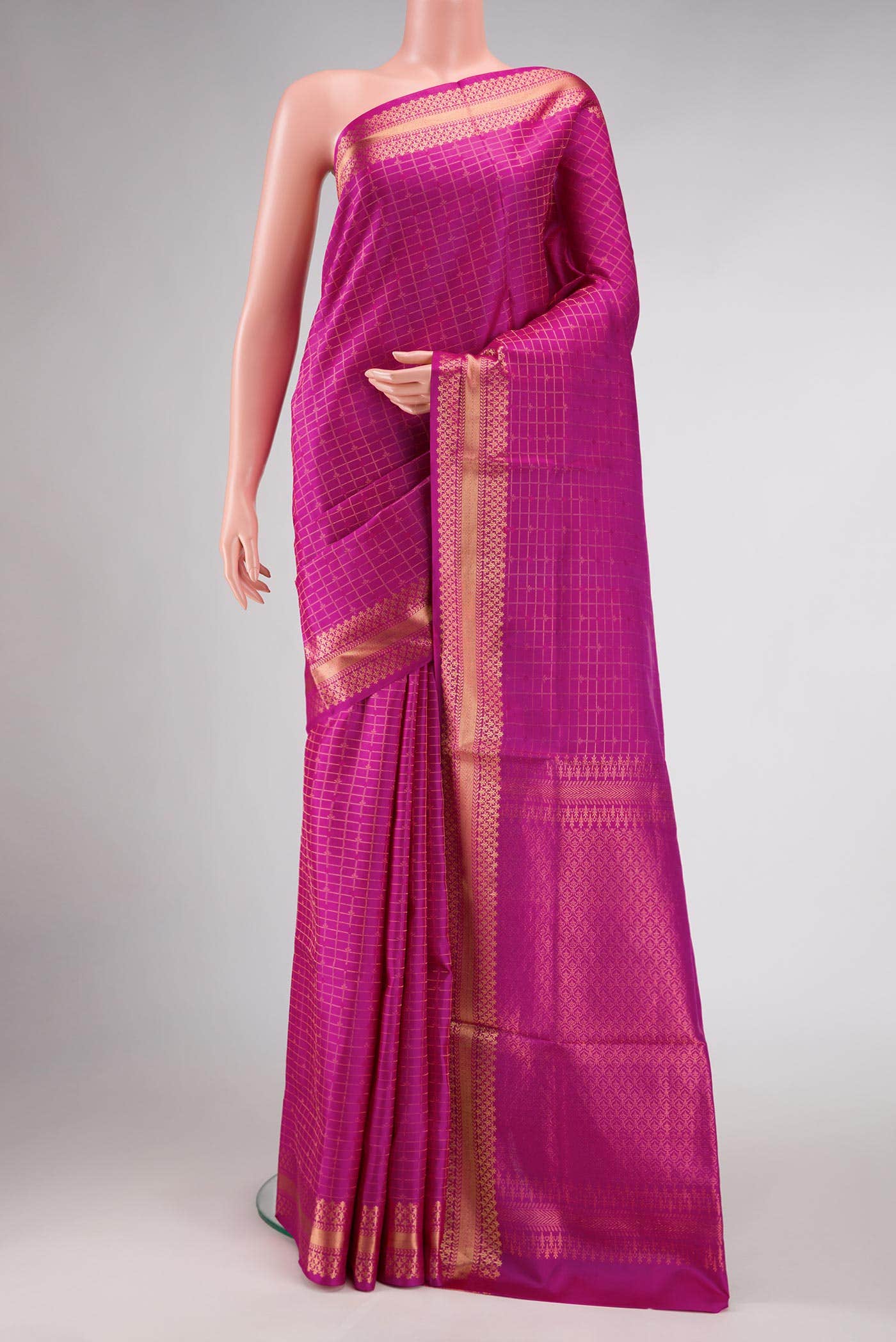 Pink Dual Tone Soft Silk Saree