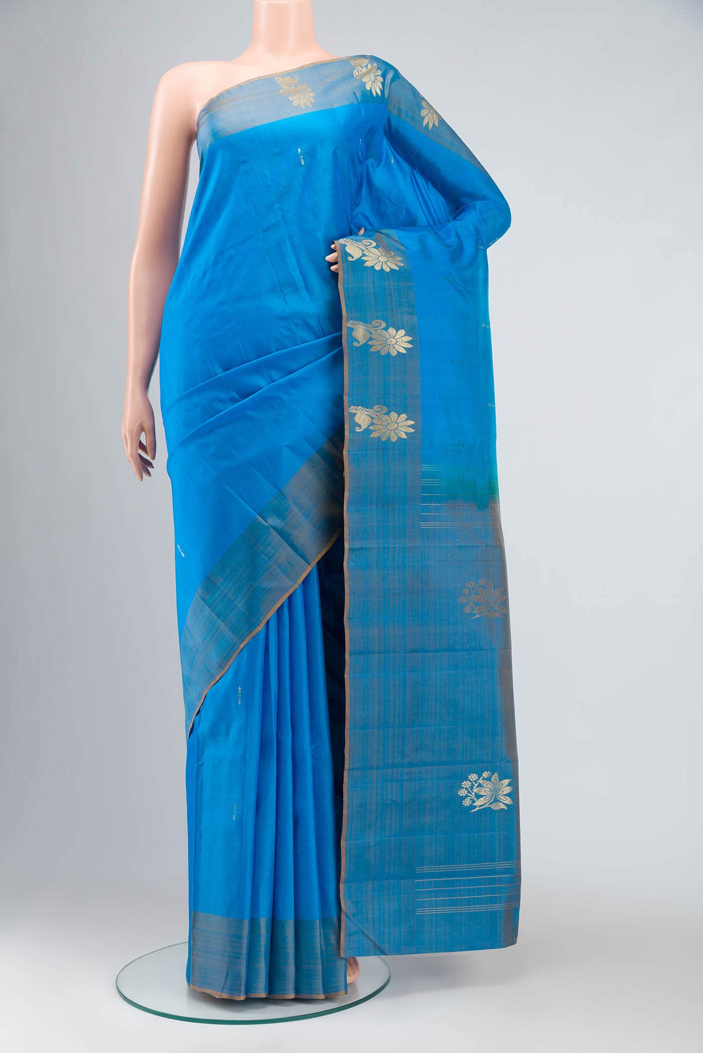 Blue Kanchipuram Silk Saree
