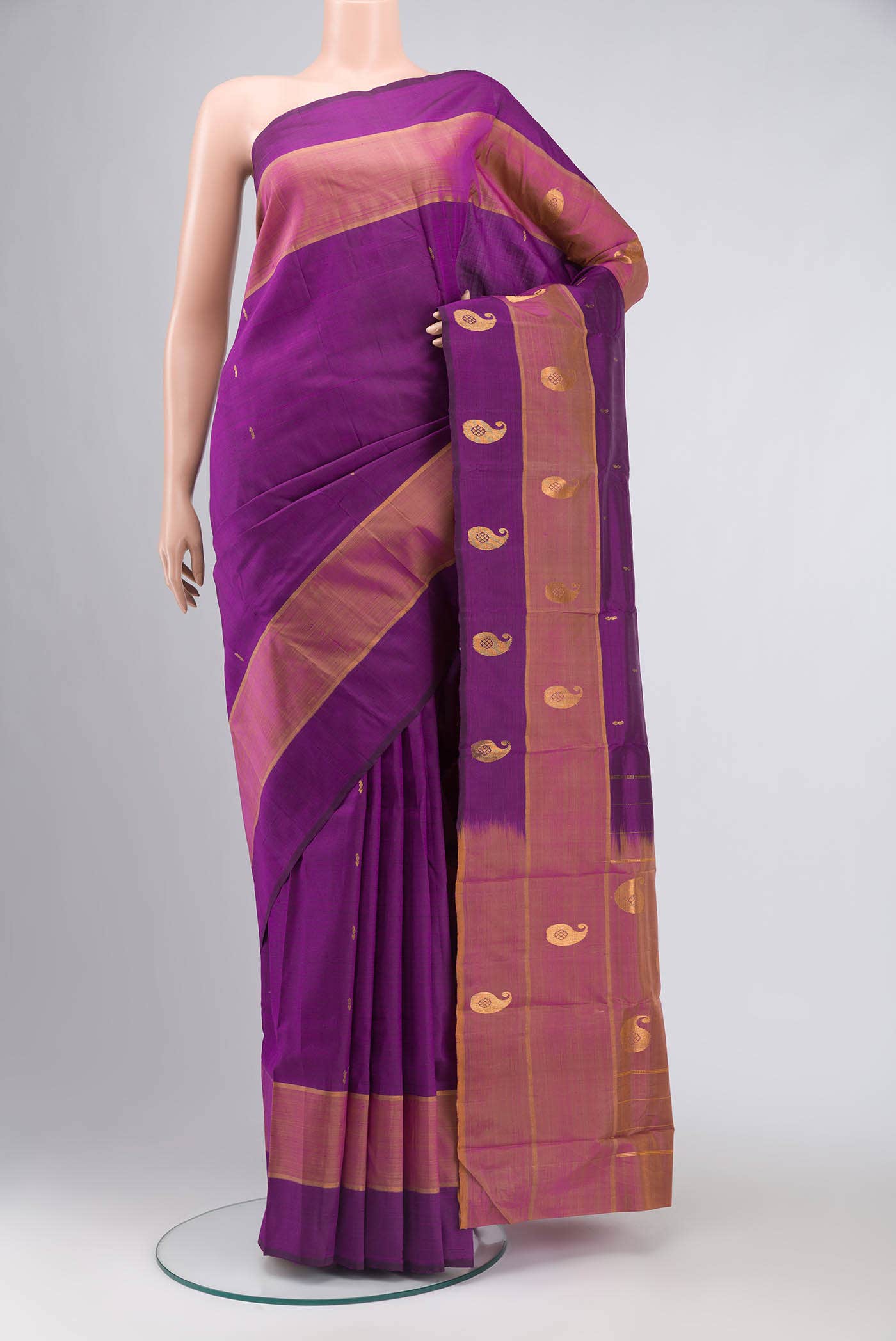 Purple Kanchipuram Silk Saree