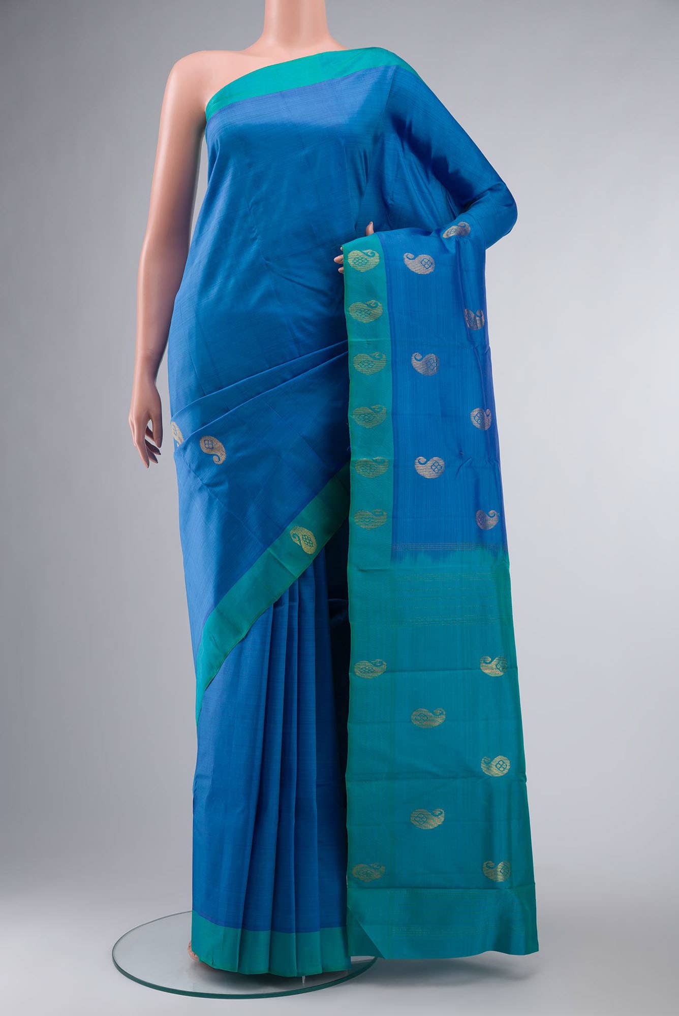 Blue Kanchipuram Silk Saree