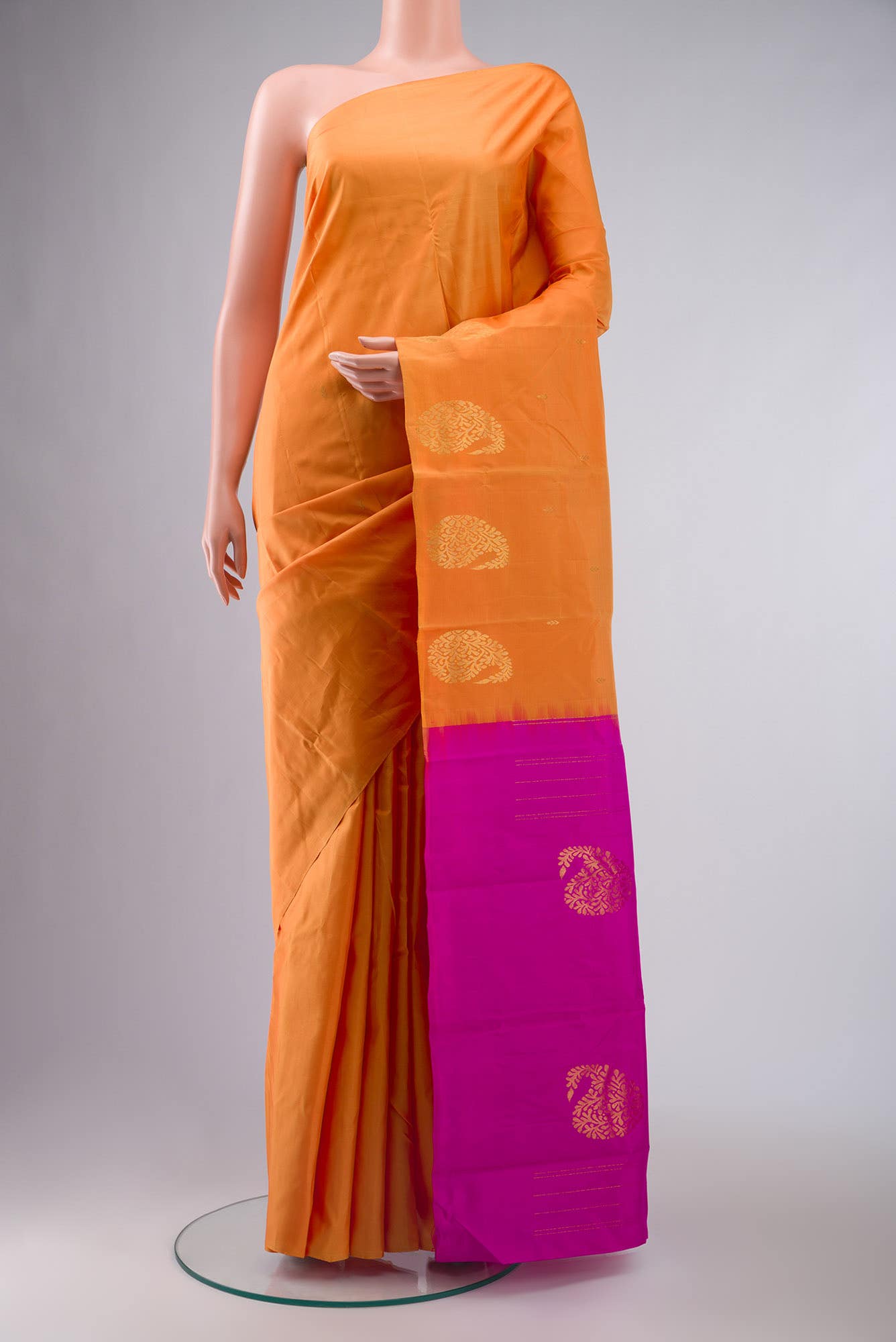 Yellow Kanchipuram Silk Saree