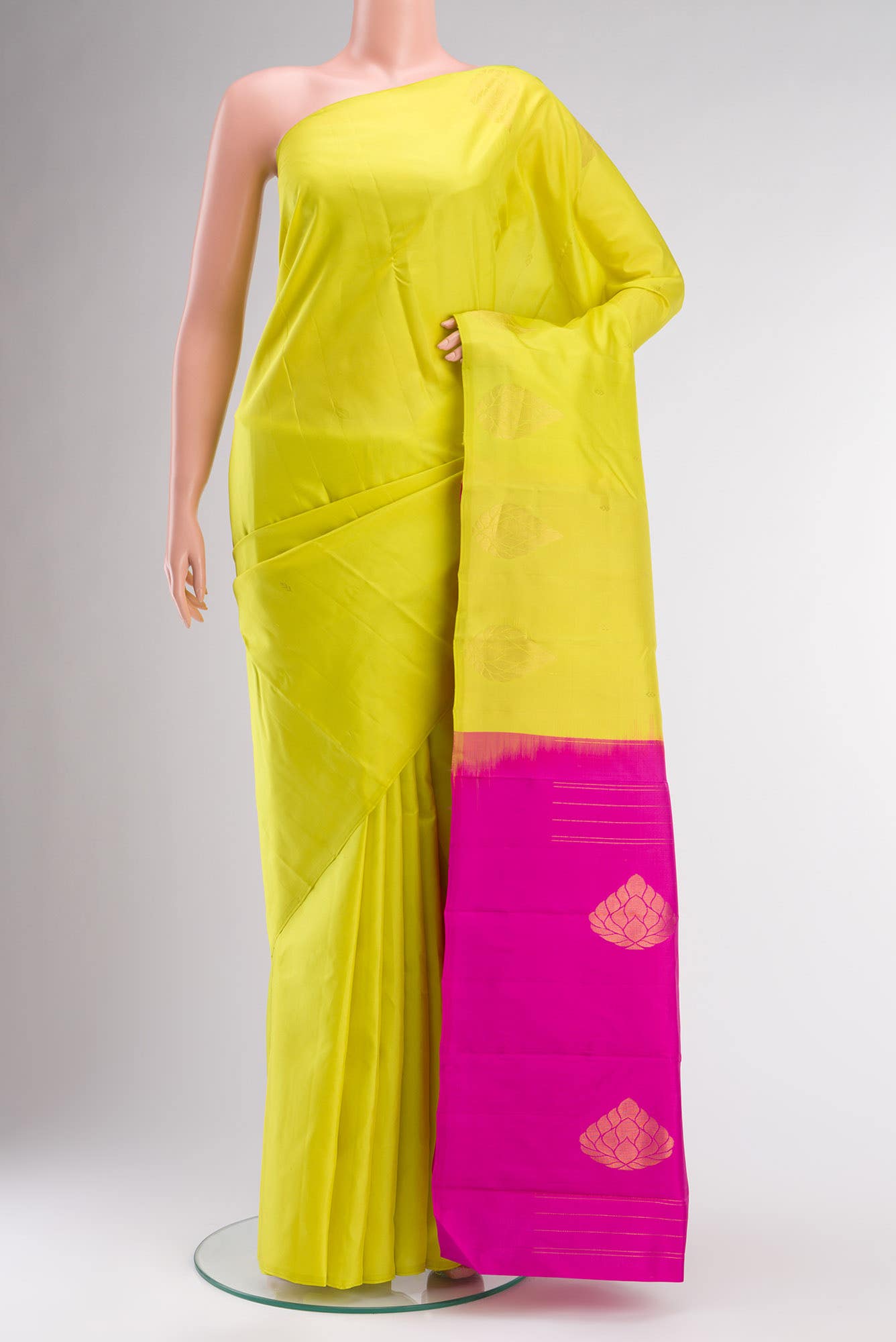 Yellow Kanchipuram Silk Saree