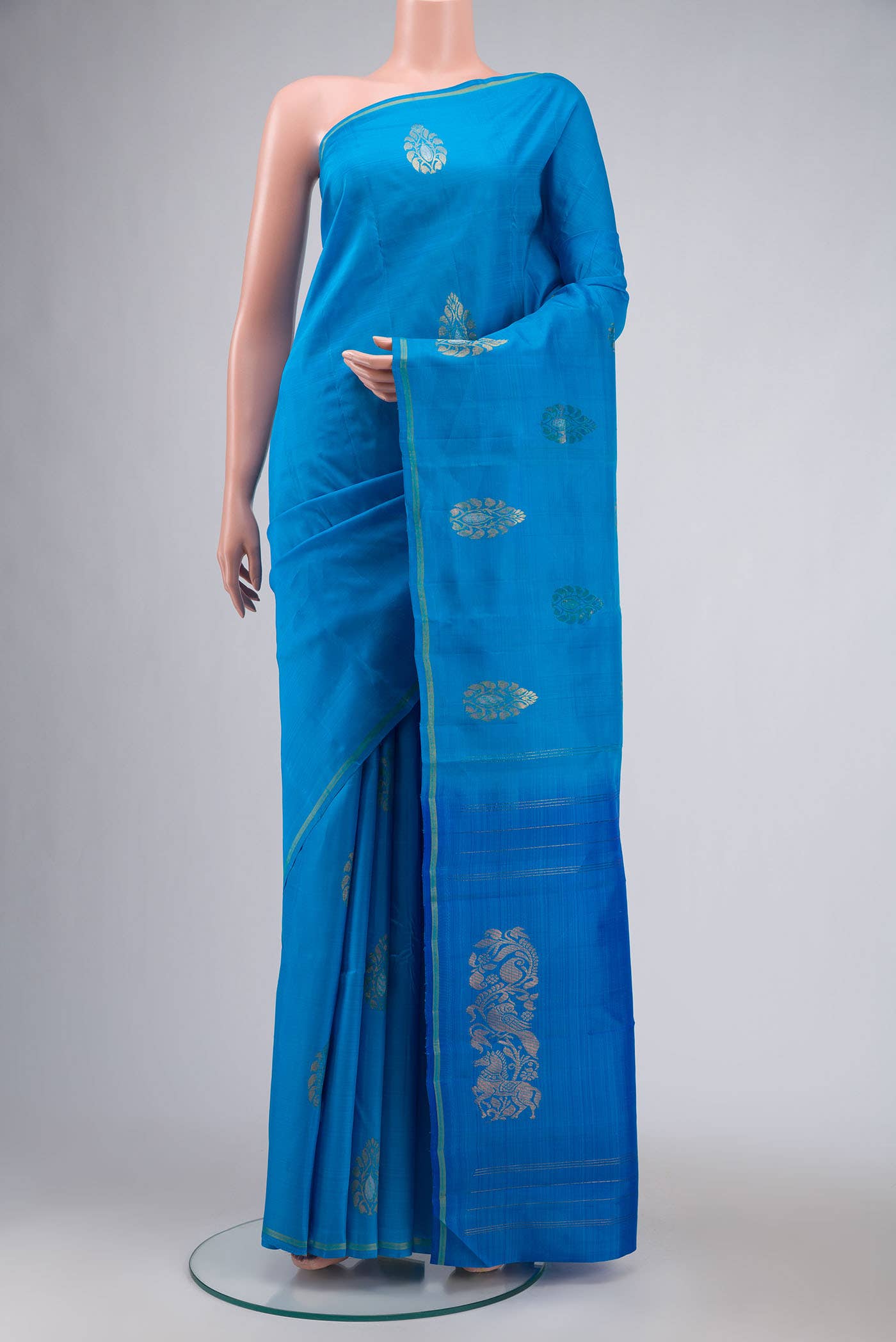 Blue Kanchipuram Silk Saree