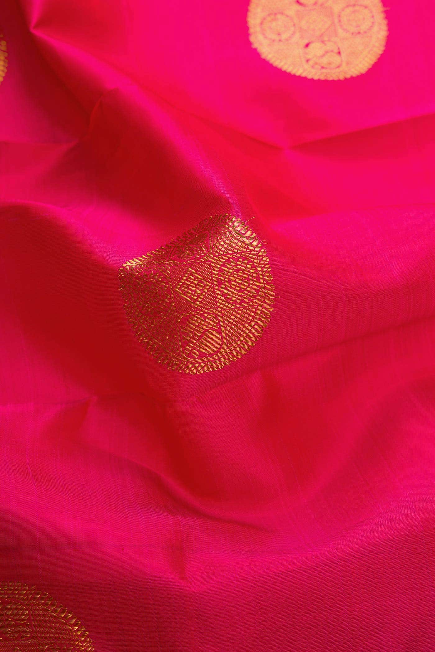 Pure Silk Pure Zari Dark Pink Dual Tone Kanchipuram Saree