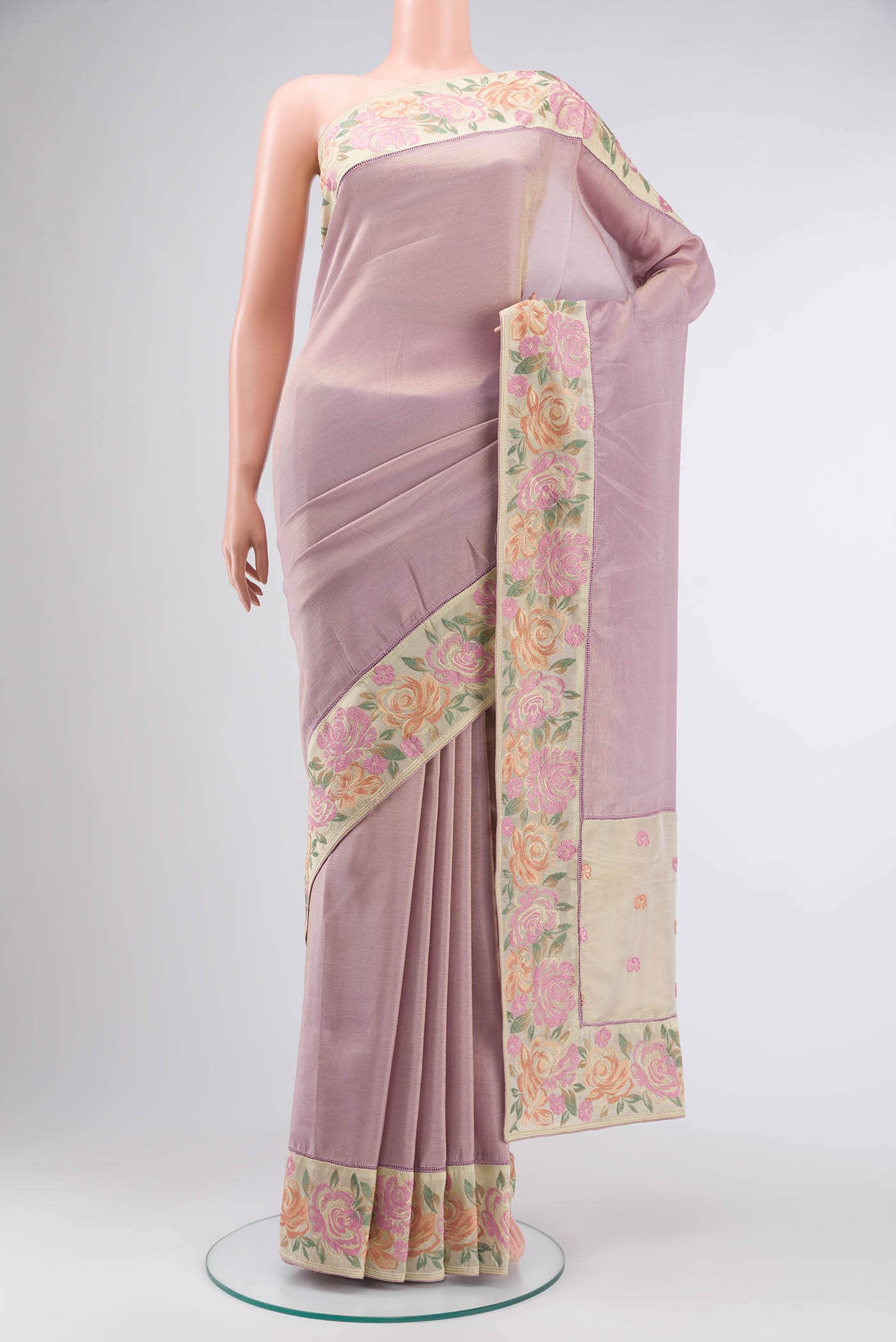 Lavender Tissue Silk Saree