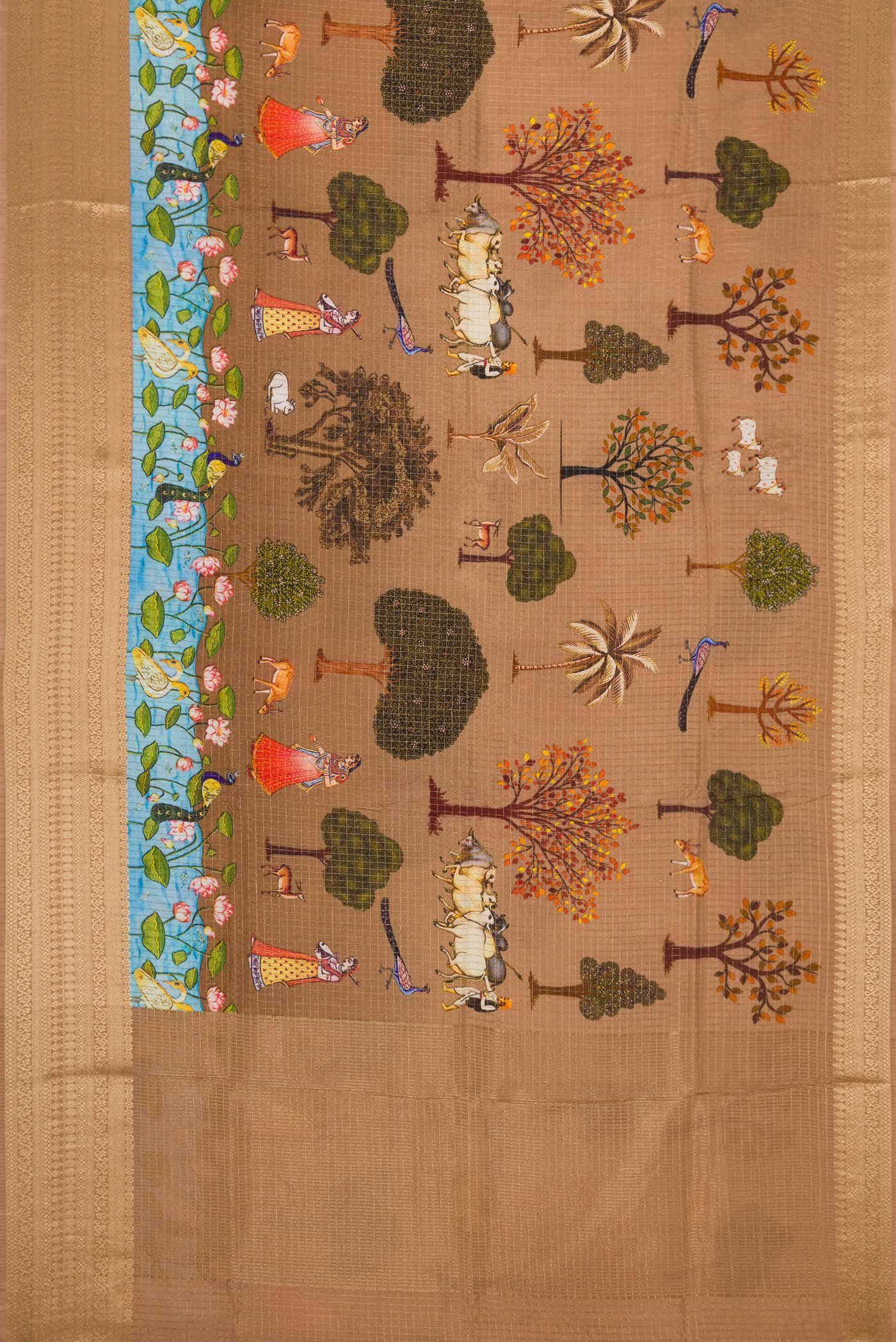 Bronze Dual Tone Tussar Silk Saree