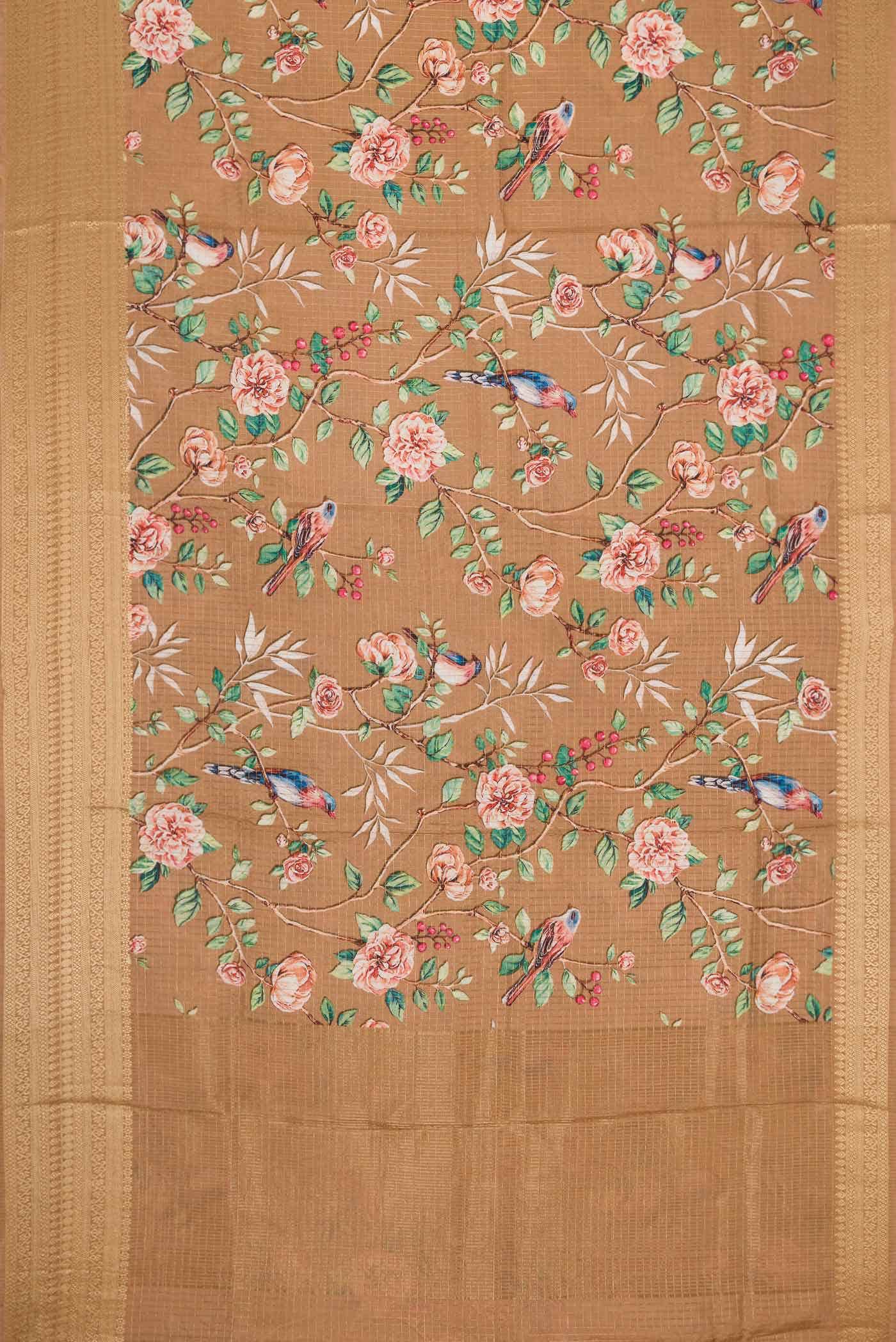 Gold Dual Tone Tussar Silk Saree