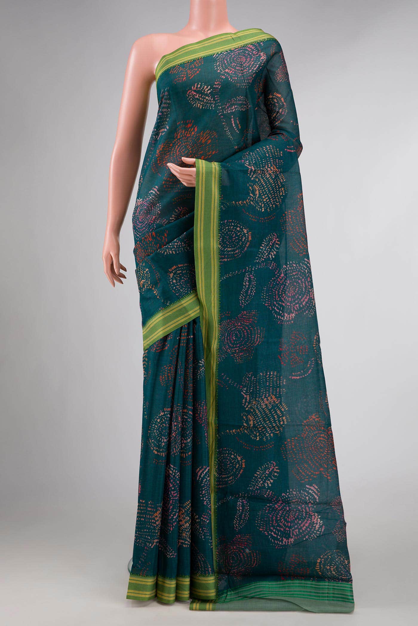 Green Dual Tone Tussar Silk Saree