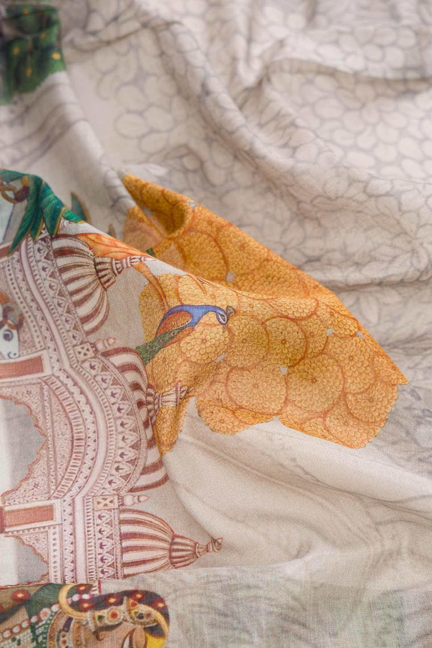 Grey Dual Tone Tussar Silk Saree